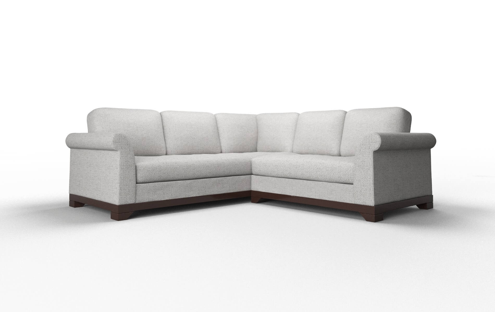 Denver Malibu Dove Sectional espresso legs 1