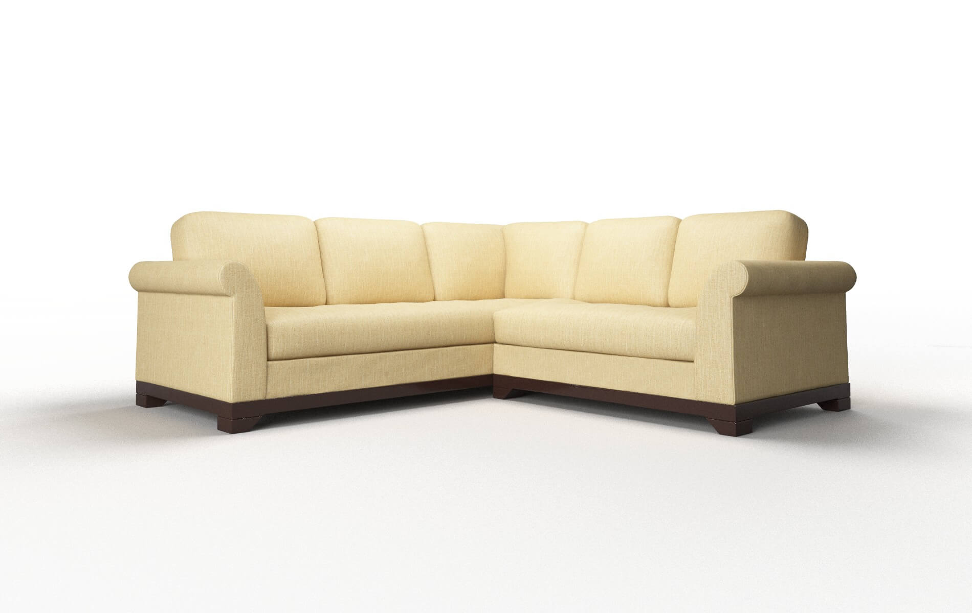 Denver Malibu Maize Sectional espresso legs 1