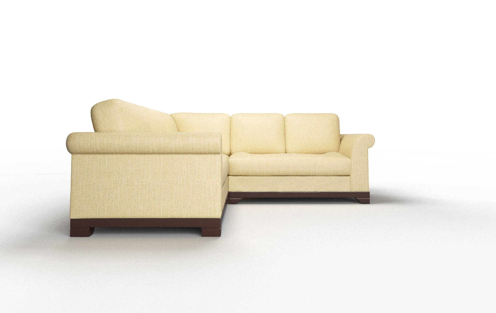 Denver Malibu Maize Sectional espresso legs 2