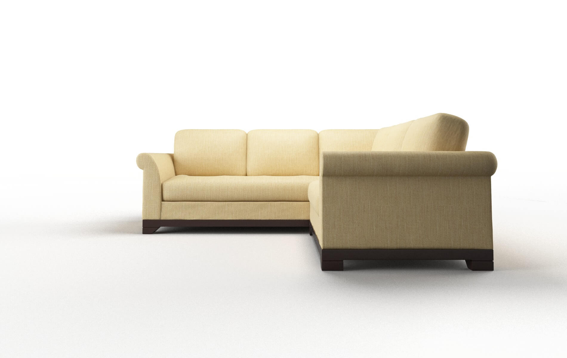 Denver Malibu Maize Sectional espresso legs 5