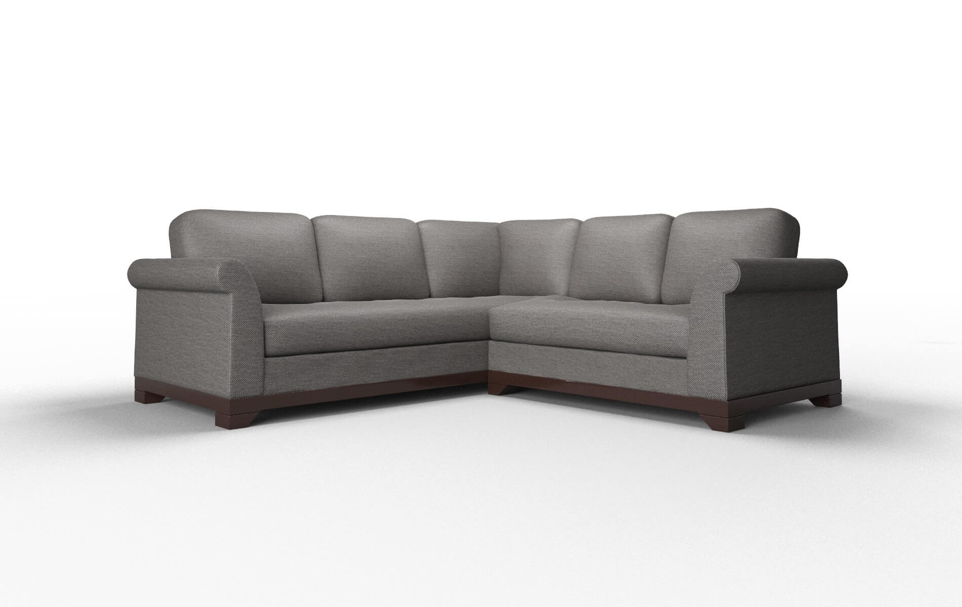 Denver Oscar Charcoal Sectional espresso legs 1