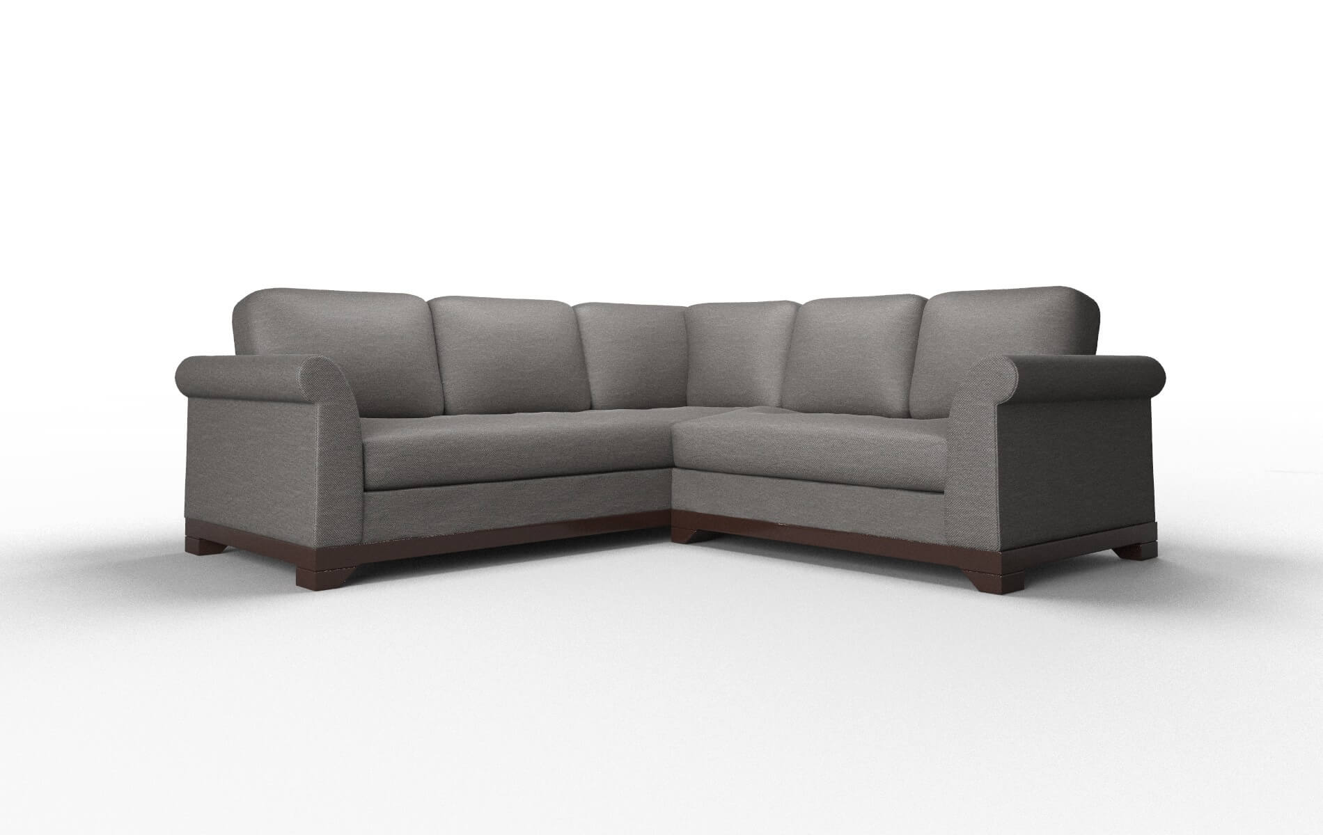 Denver Oscar Grey Sectional espresso legs 1