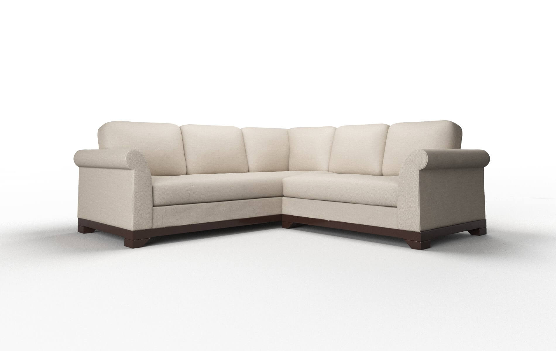 Denver Oscar Linen Sectional espresso legs 1