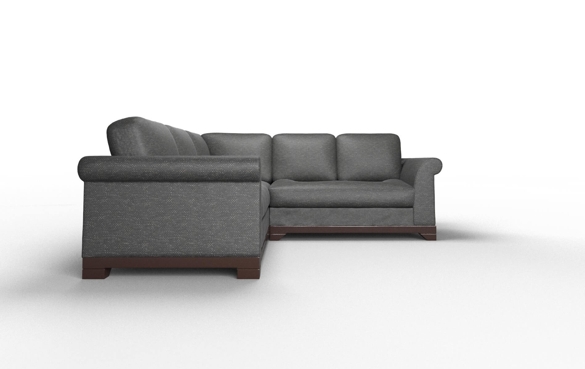 Denver Phoenix Charcoal Sectional espresso legs 2