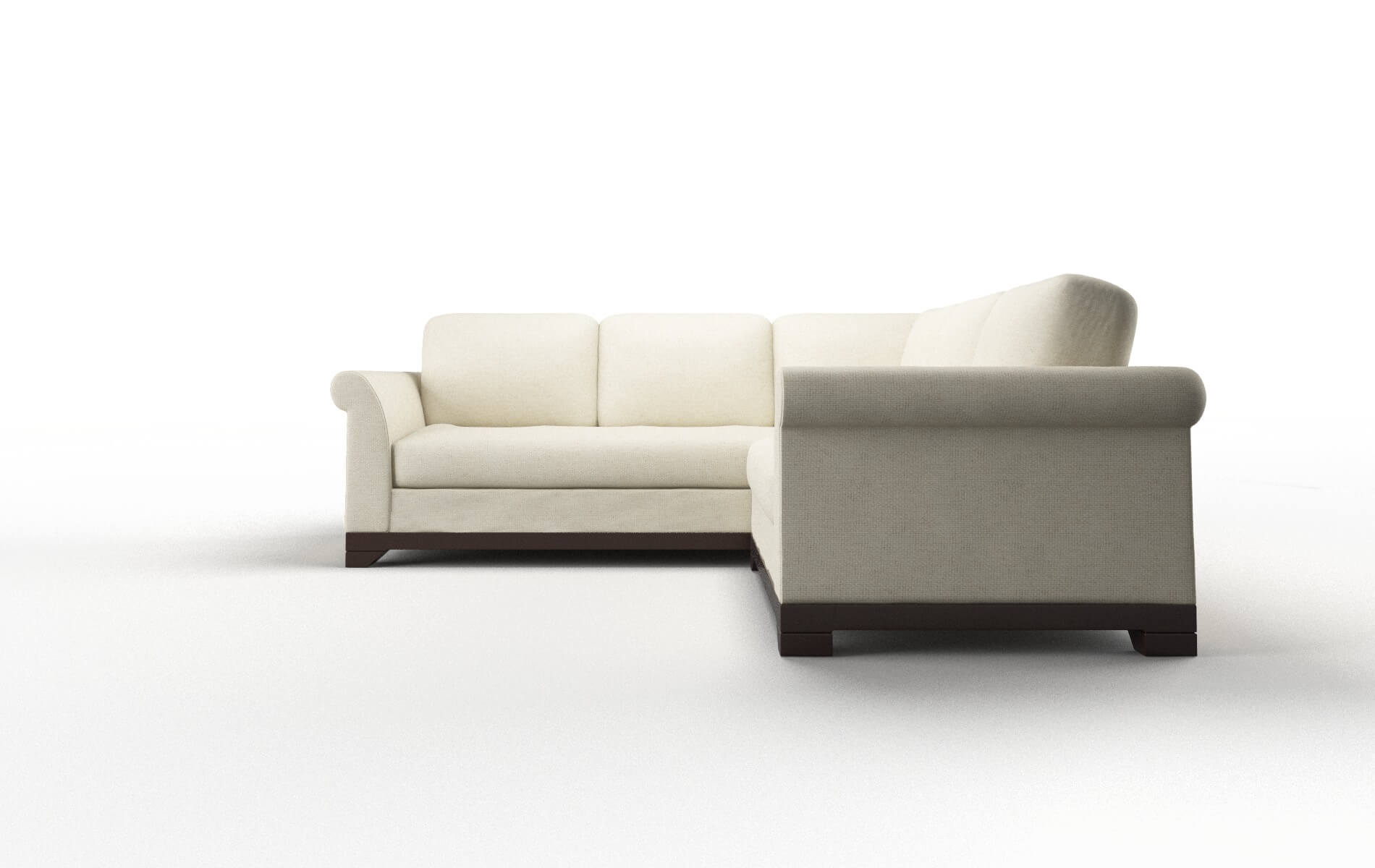Denver Phoenix Ivory Sectional espresso legs 5