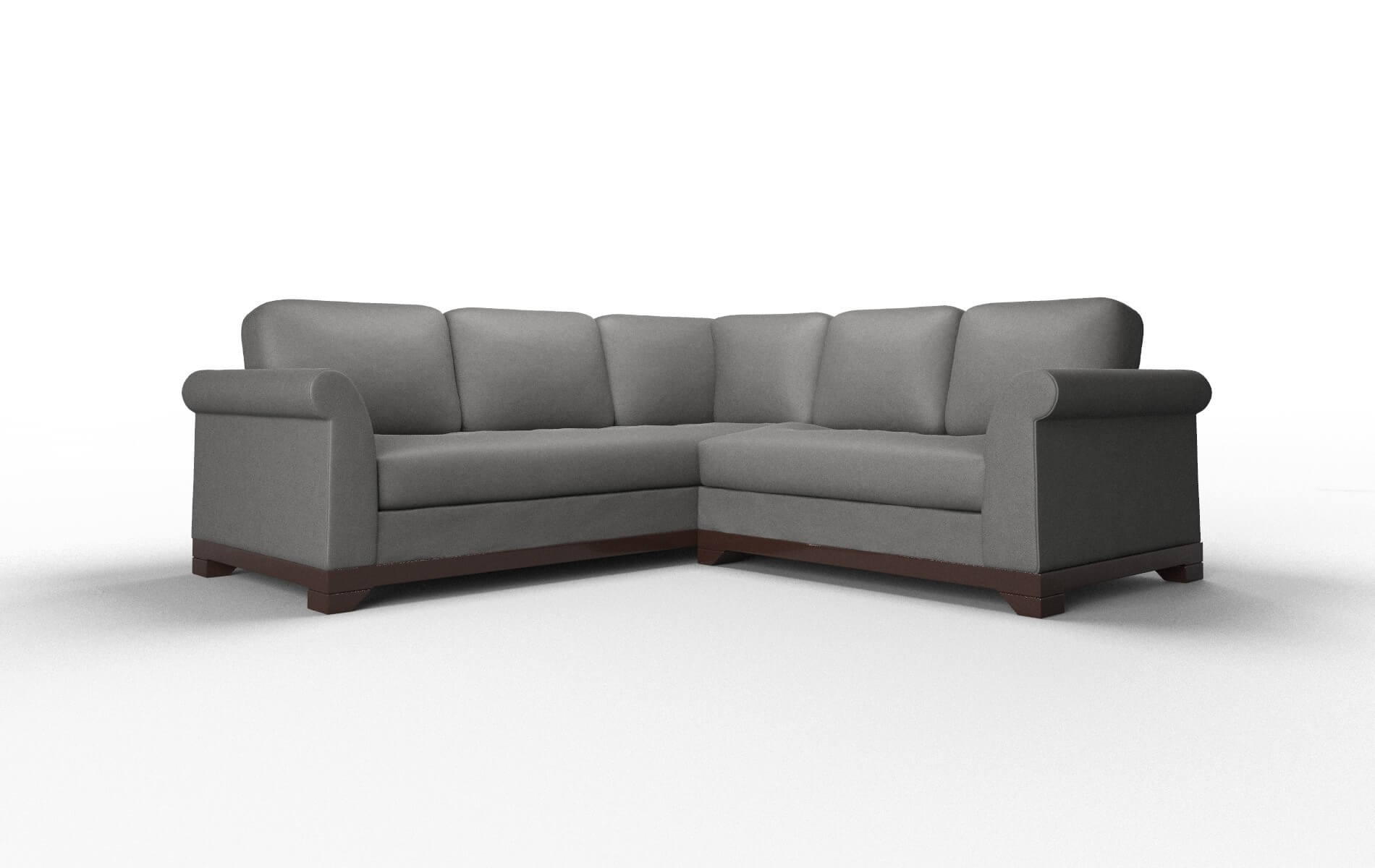 Denver Rocket Charcoal Sectional espresso legs 1