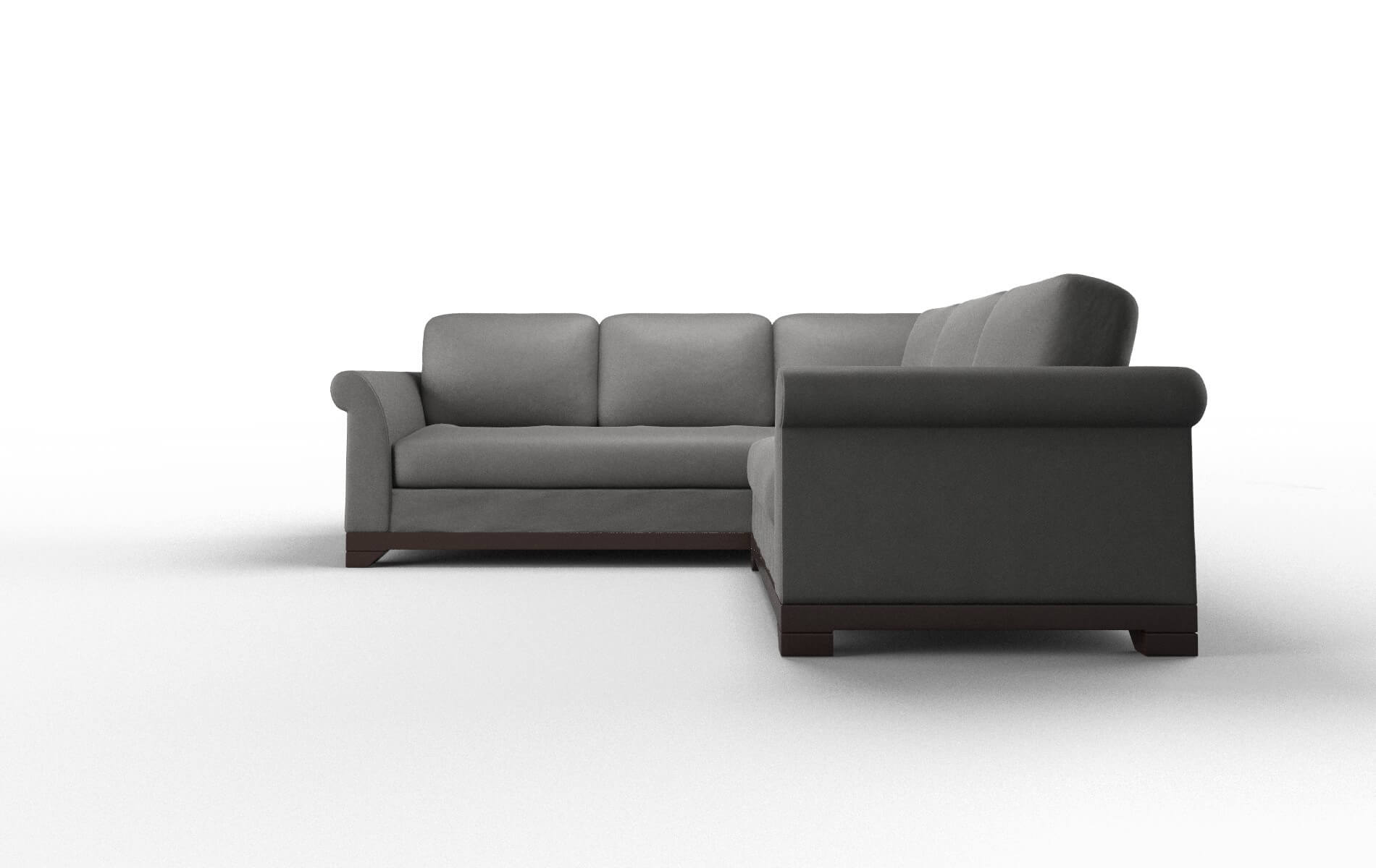Denver Rocket Charcoal Sectional espresso legs 5
