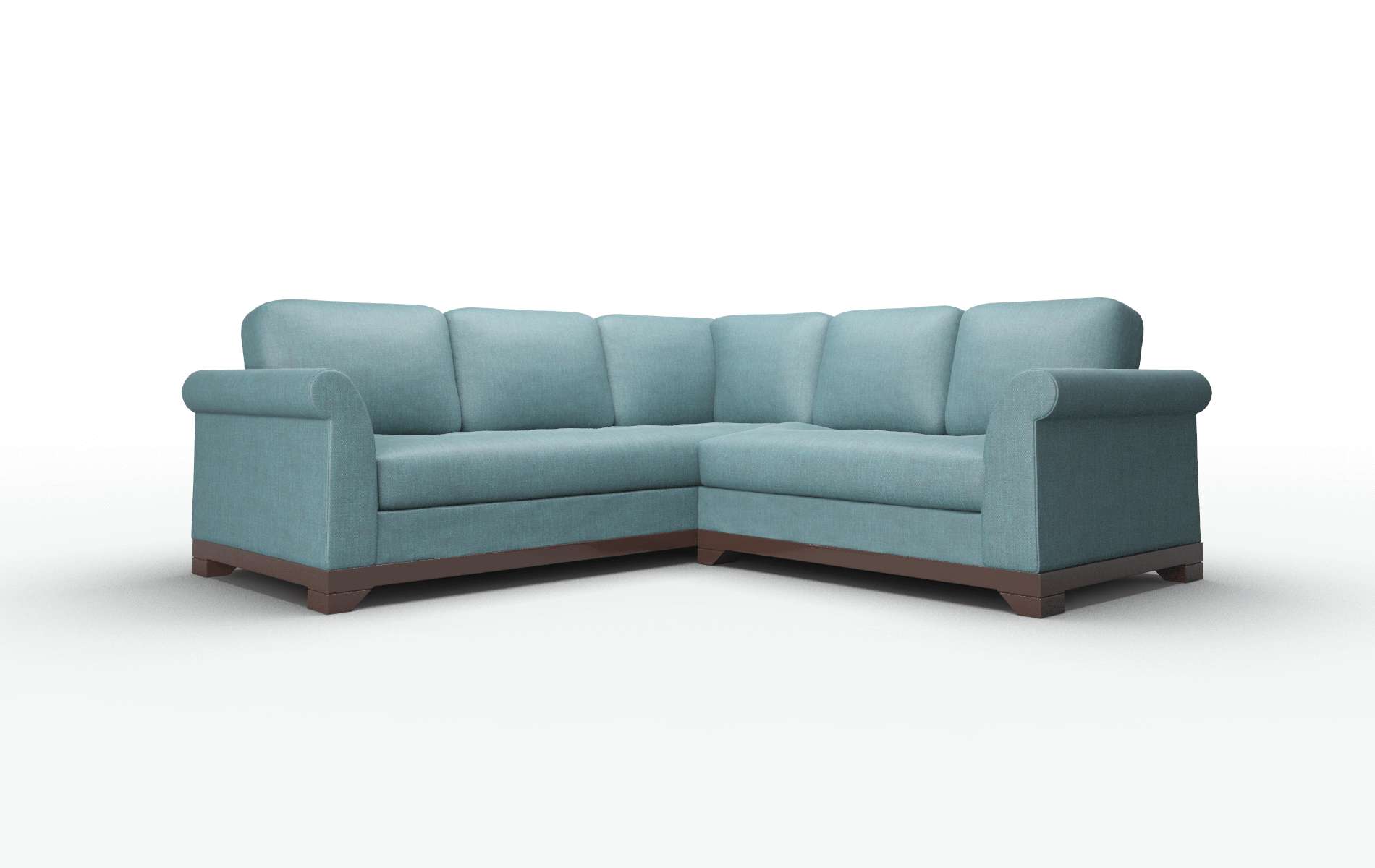 Denver Rocket peacock Sectional Espresso Legs  1