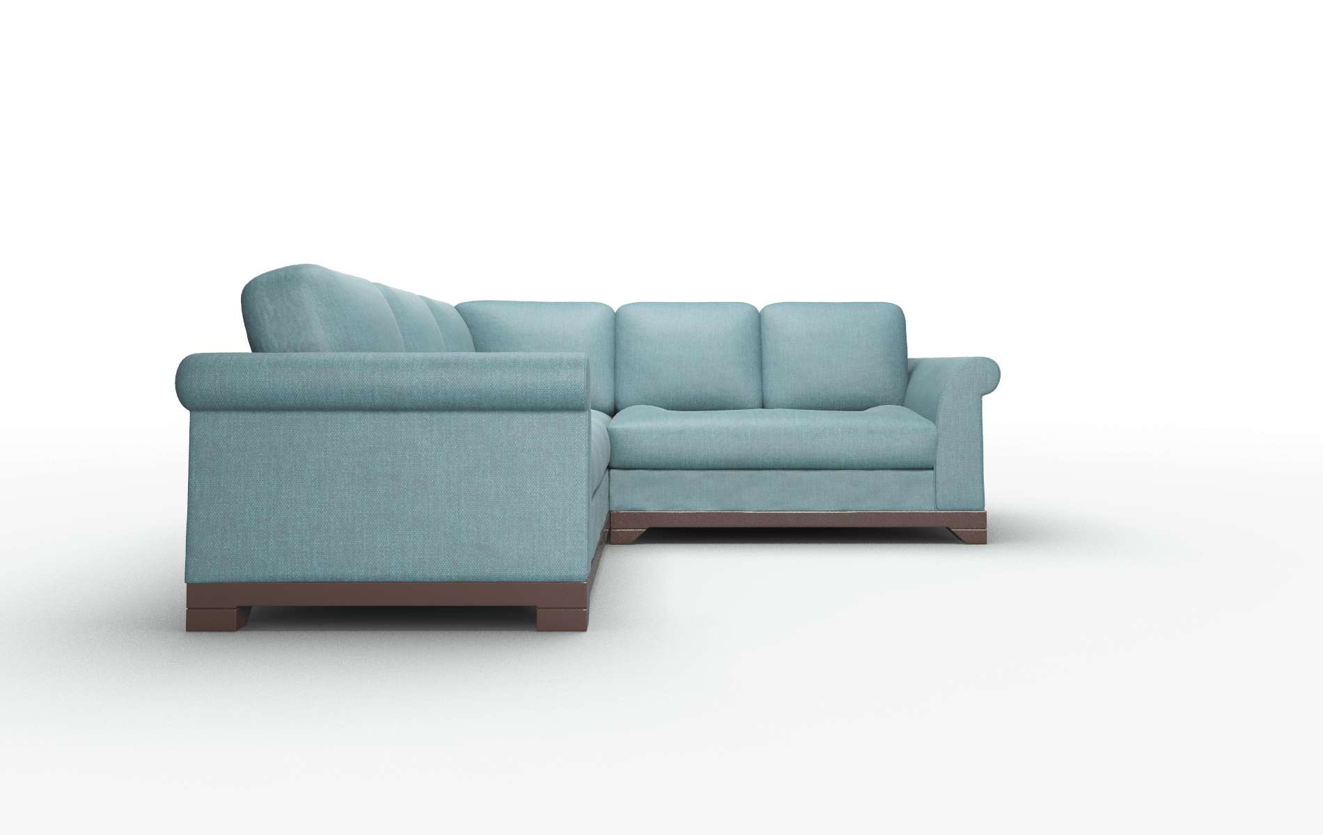 Denver Rocket Peacock Sectional espresso legs 2