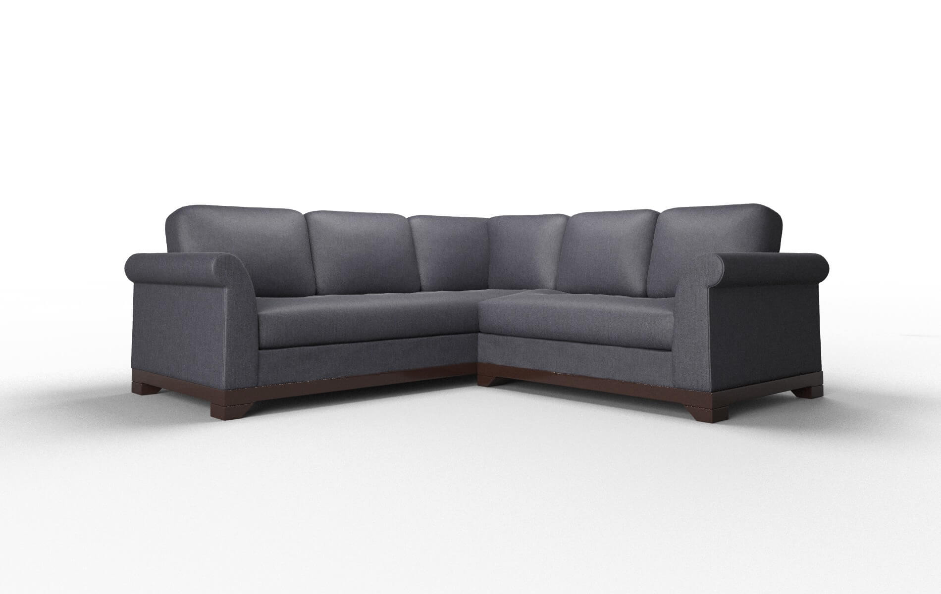 Denver Sasha Navy Sectional espresso legs 1