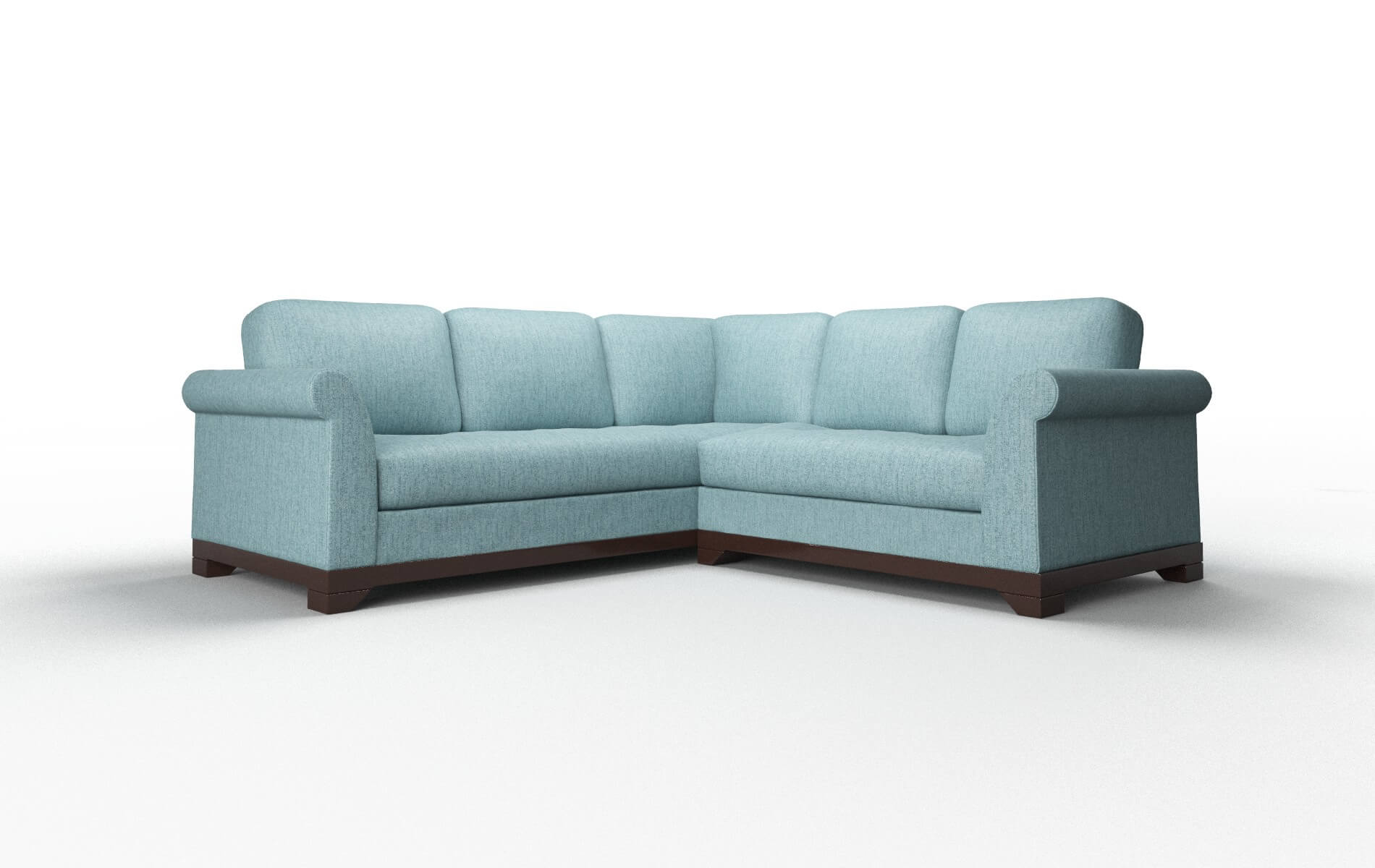 Denver Sasha Teal Sectional espresso legs 1