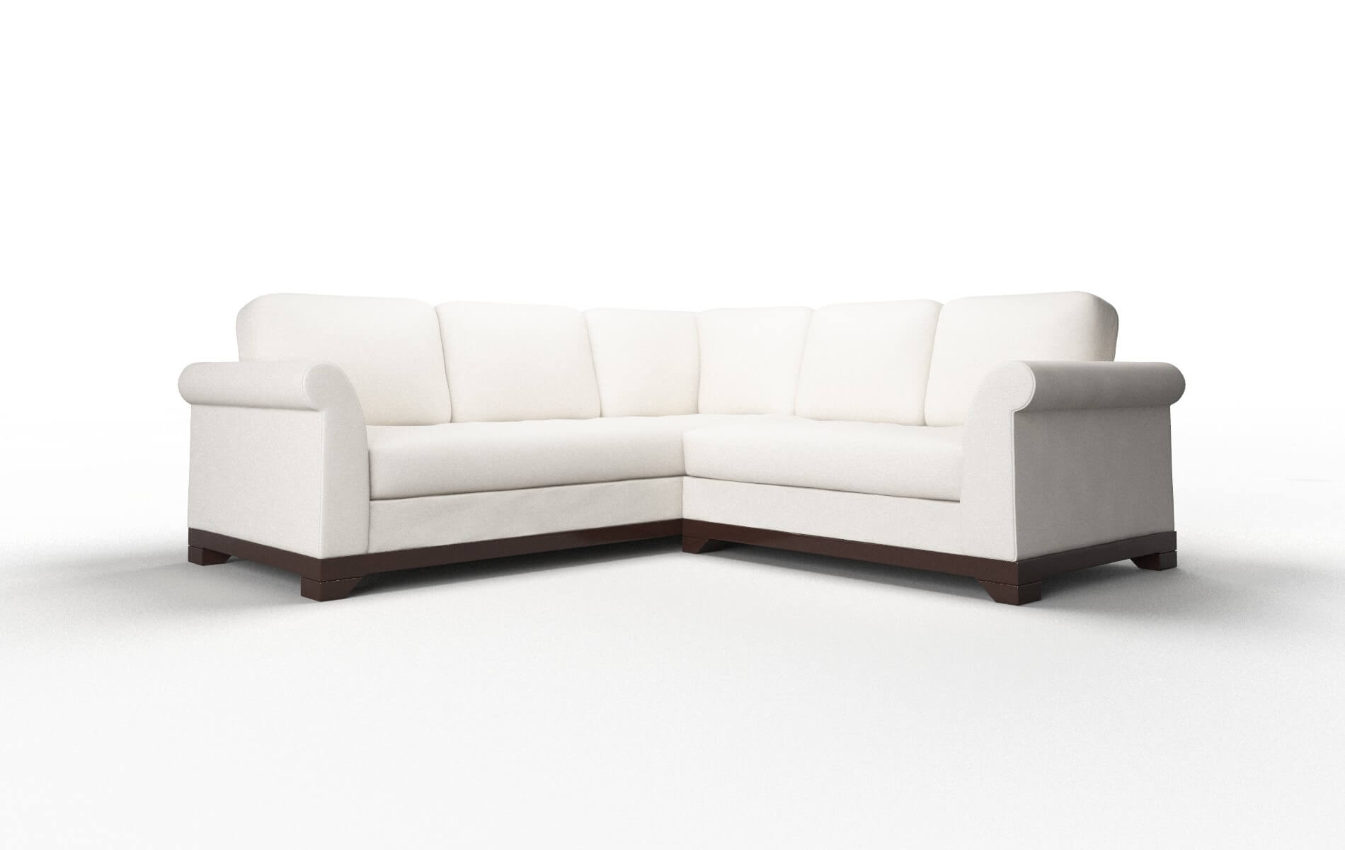 Denver Venice eggshell Sectional Espresso Legs  1