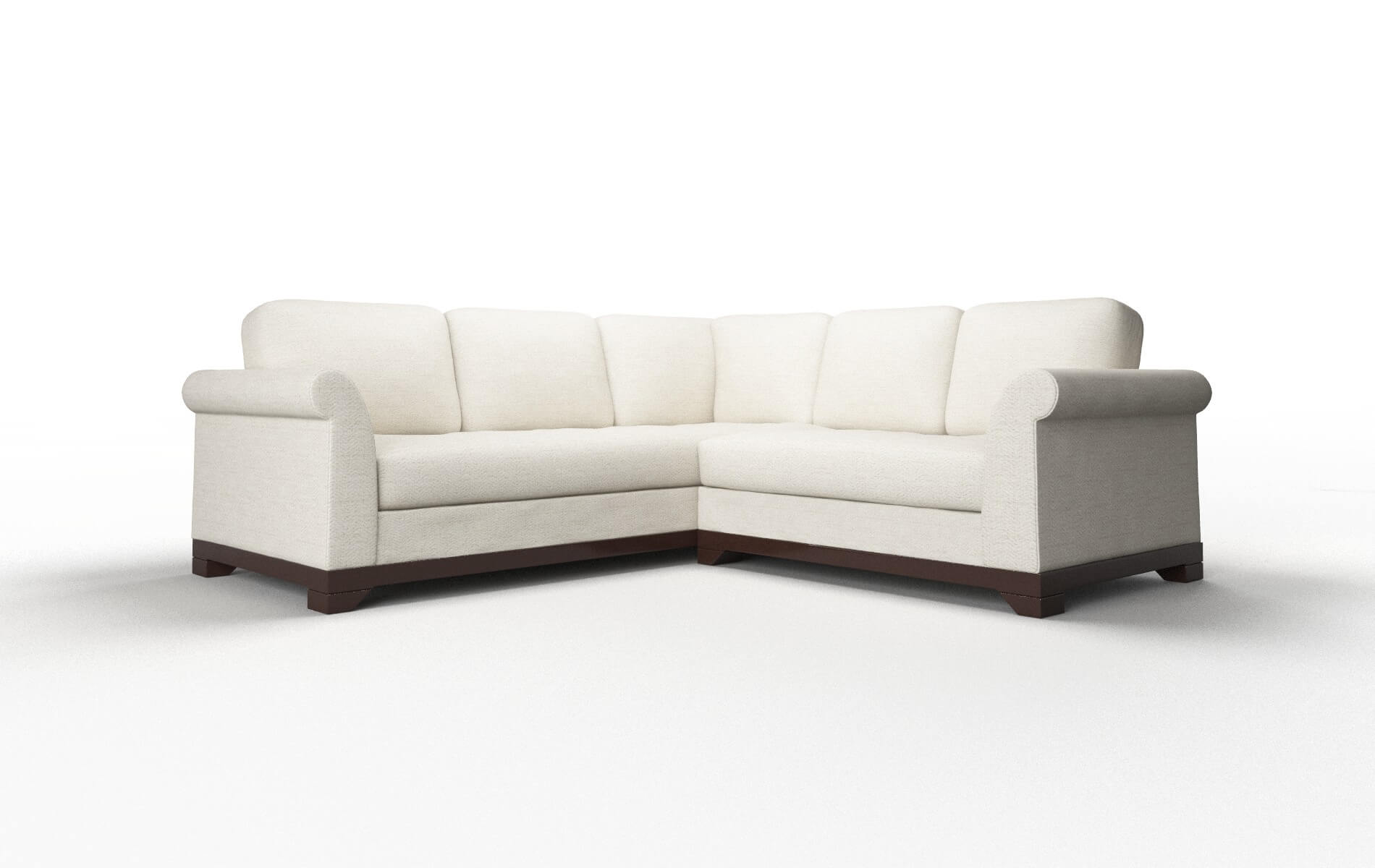 Denver Venus Cream Sectional espresso legs 1