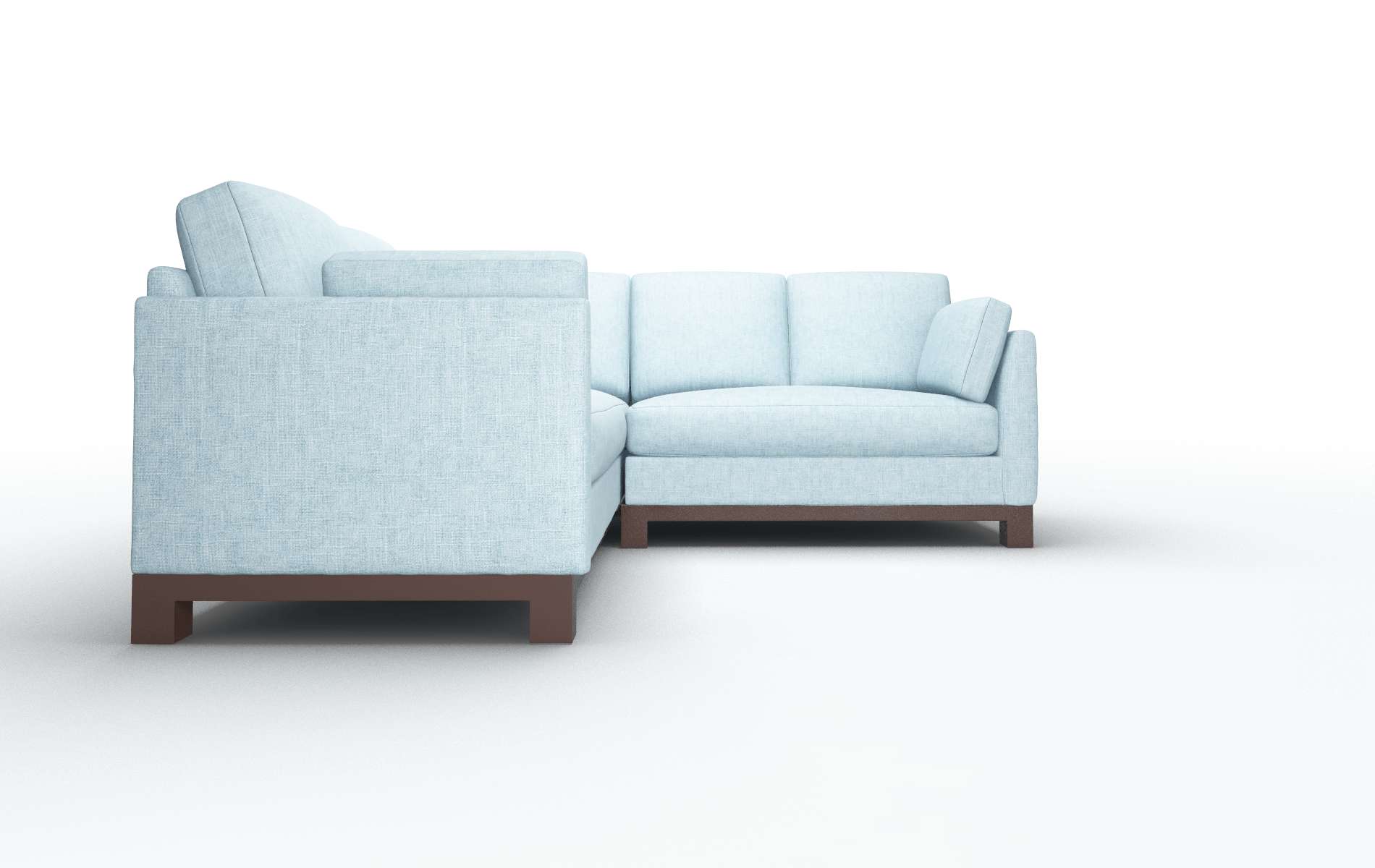 Dover Atlas Turquoise Sectional espresso legs 2