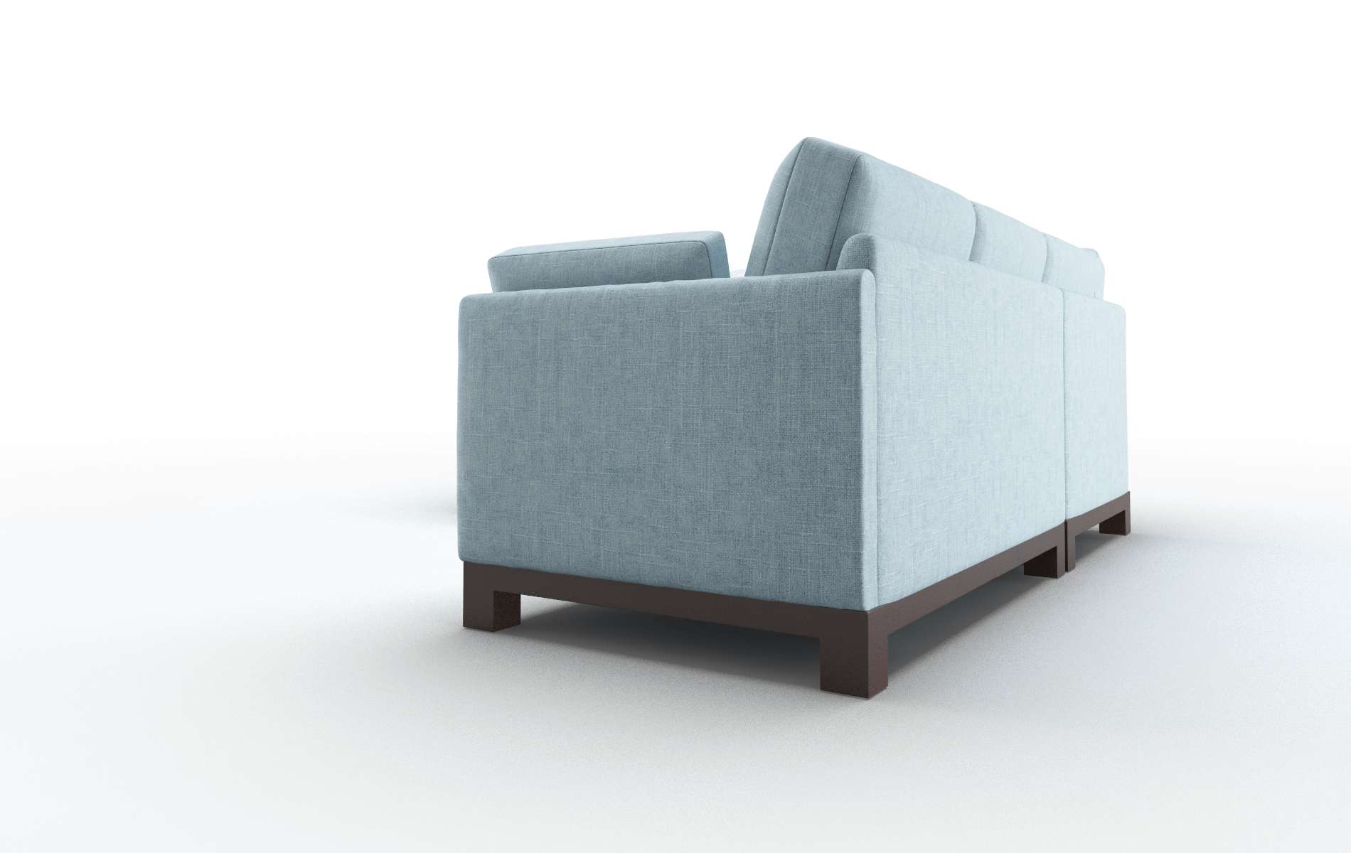 Dover Atlas Turquoise Sectional espresso legs 4