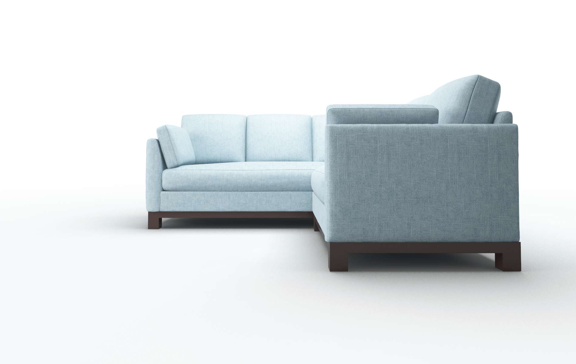 Dover Atlas Turquoise Sectional espresso legs 5