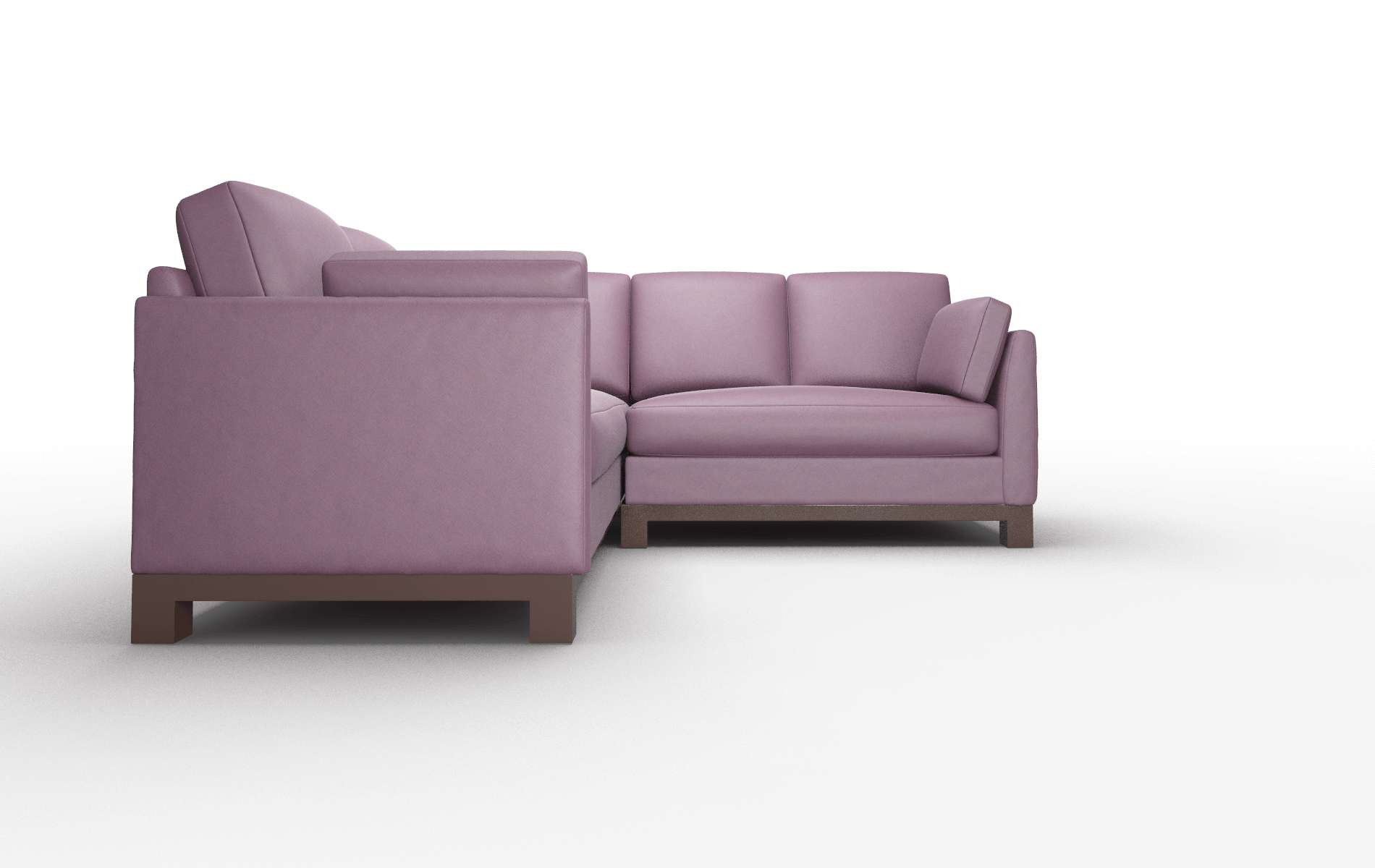 Dover Bella Aubergine Sectional espresso legs 2
