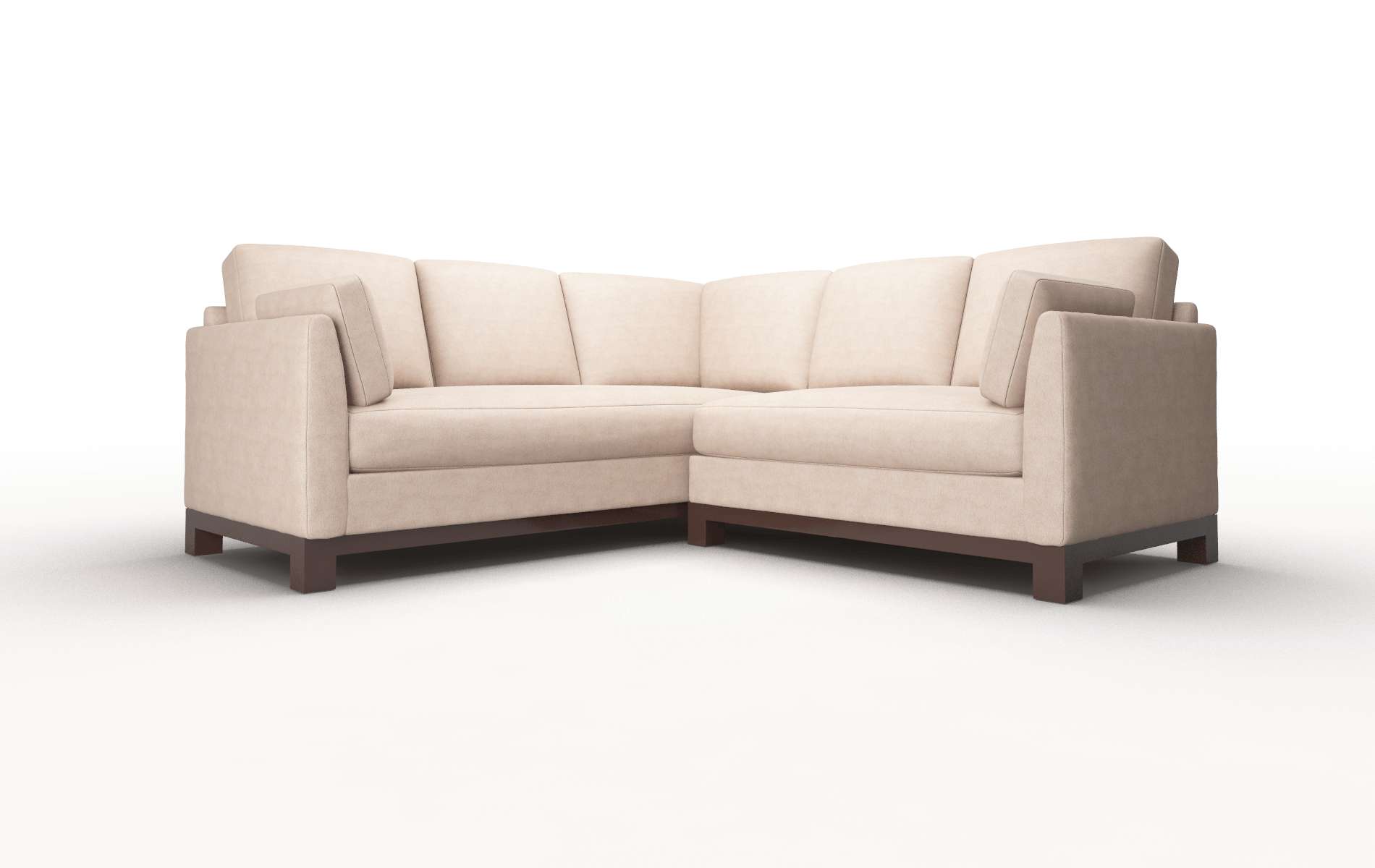 Dover Bella Pewter Sectional espresso legs