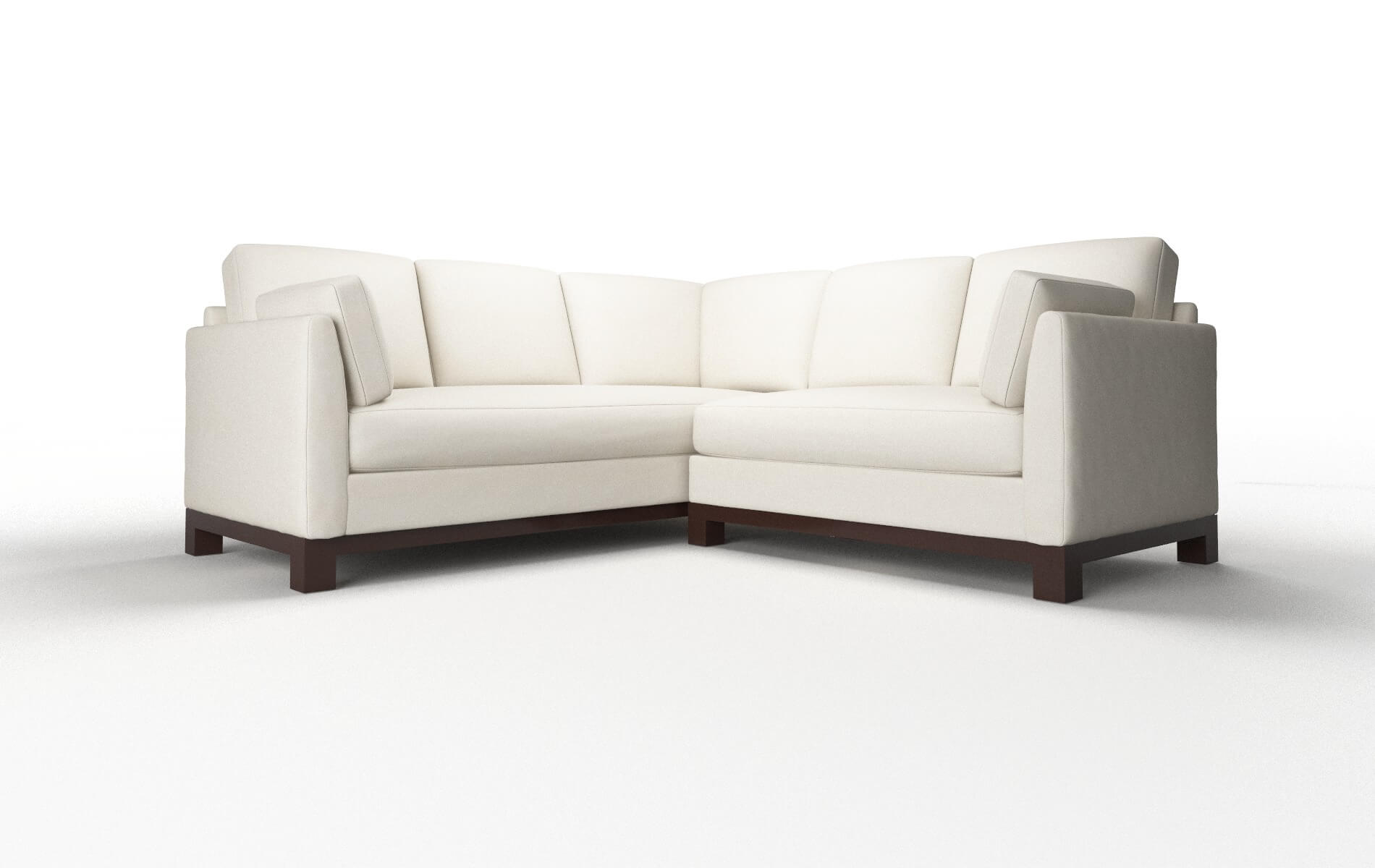 Dover Bungalow Ivory Sectional espresso legs 1