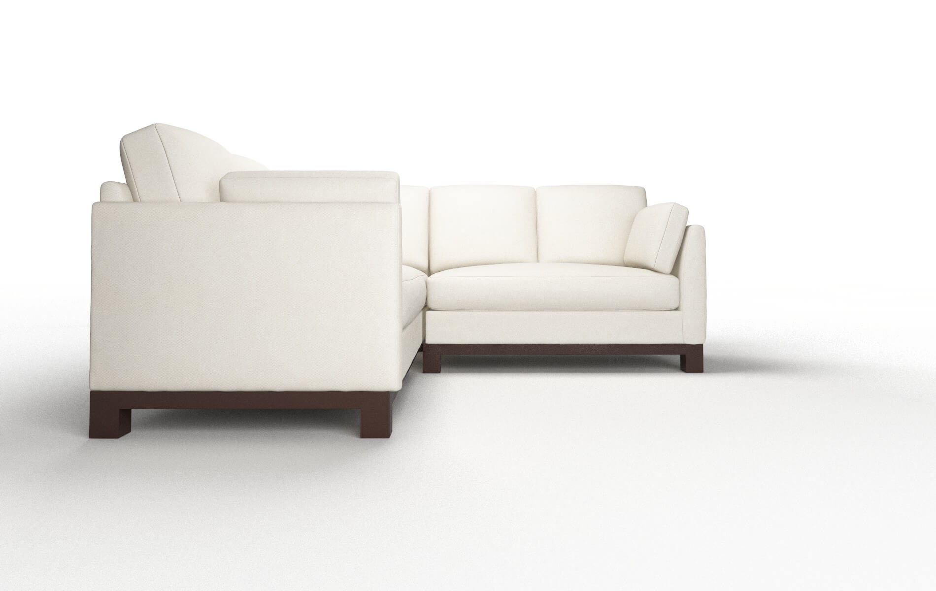 Dover Bungalow Ivory Sectional espresso legs 2