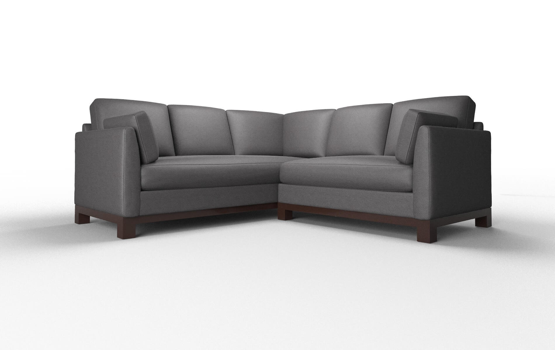 Dover Catalina Charcoal Sectional espresso legs