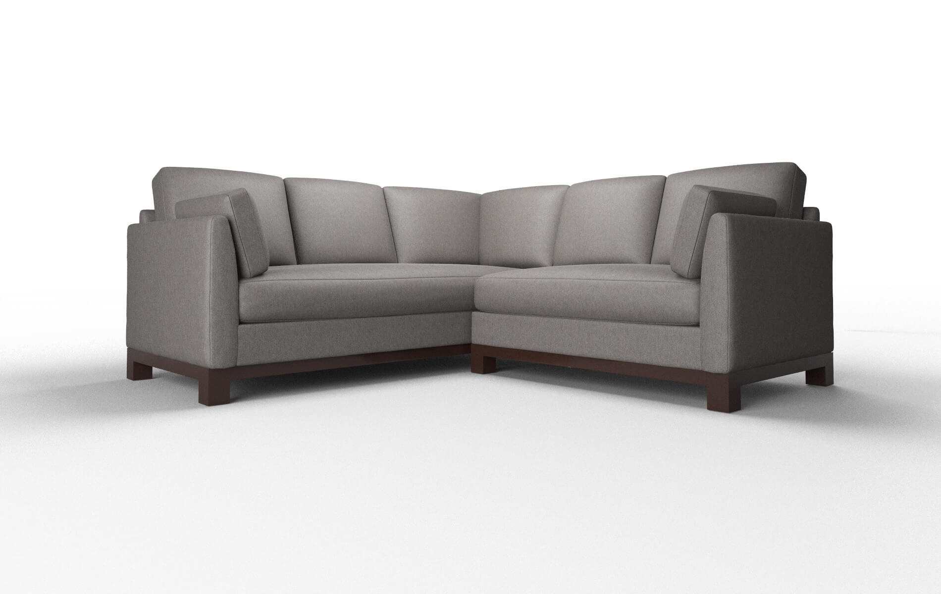 Dover Cosmo Charcoal Sectional espresso legs 1