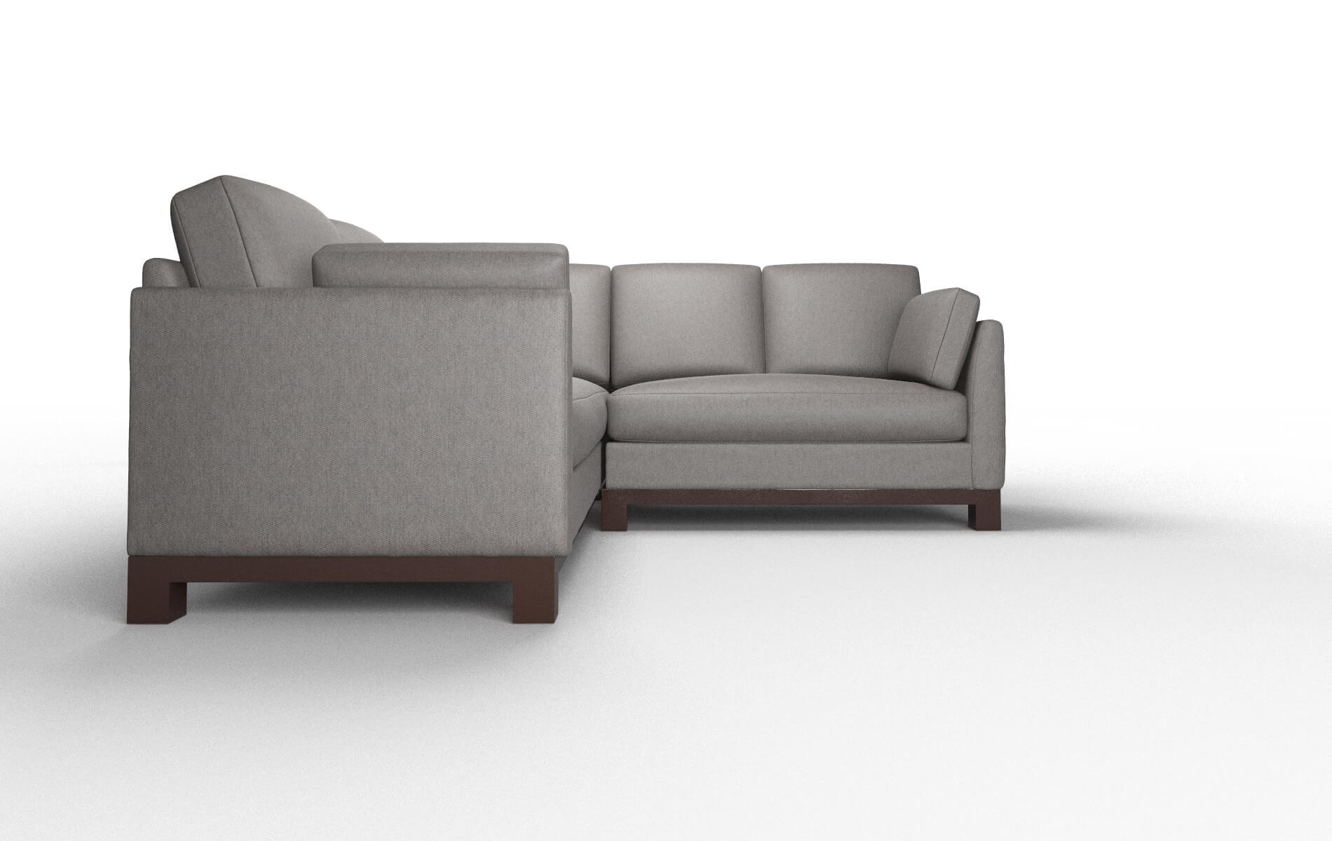 Dover Cosmo Charcoal Sectional espresso legs 2