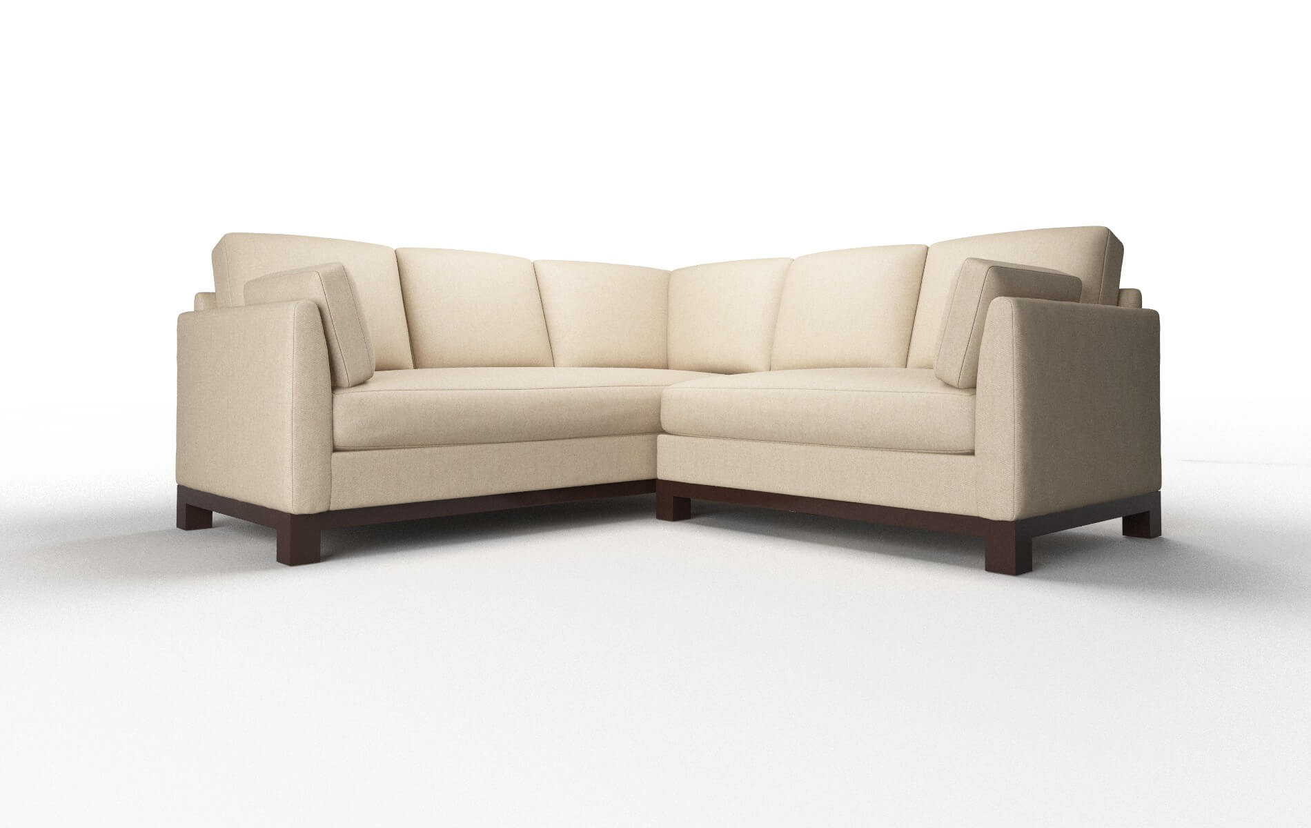 Dover Cosmo Fawn Sectional espresso legs