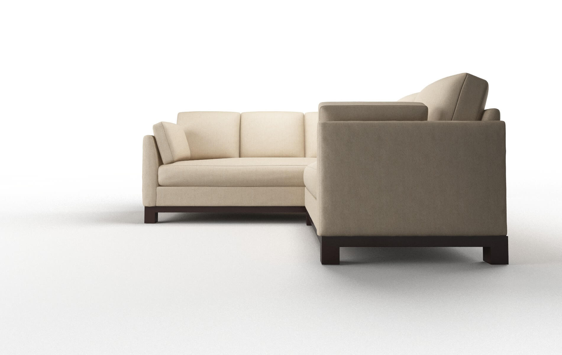 Dover Cosmo Fawn Sectional espresso legs 5
