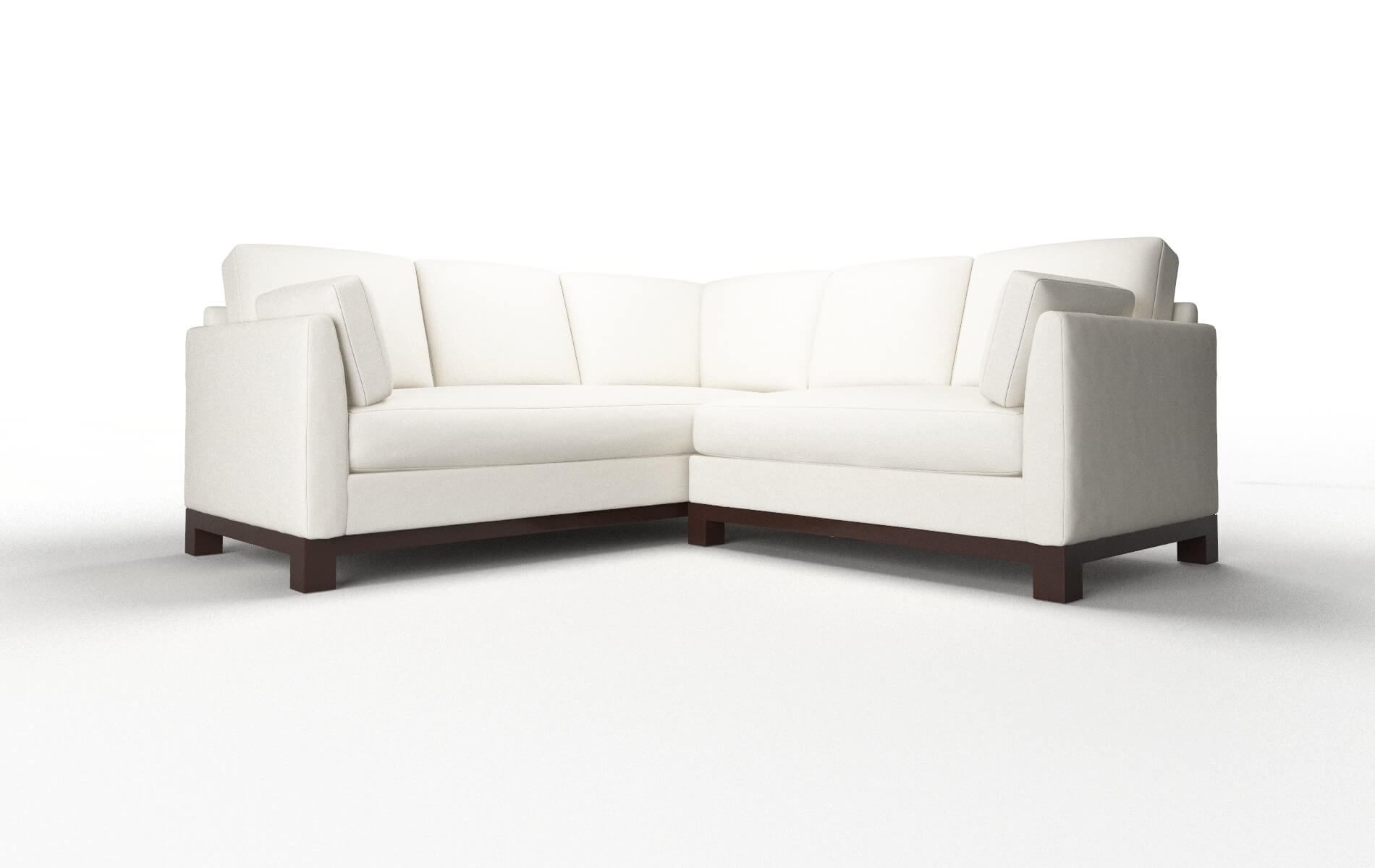 Dover Cosmo Ivory Sectional espresso legs 1