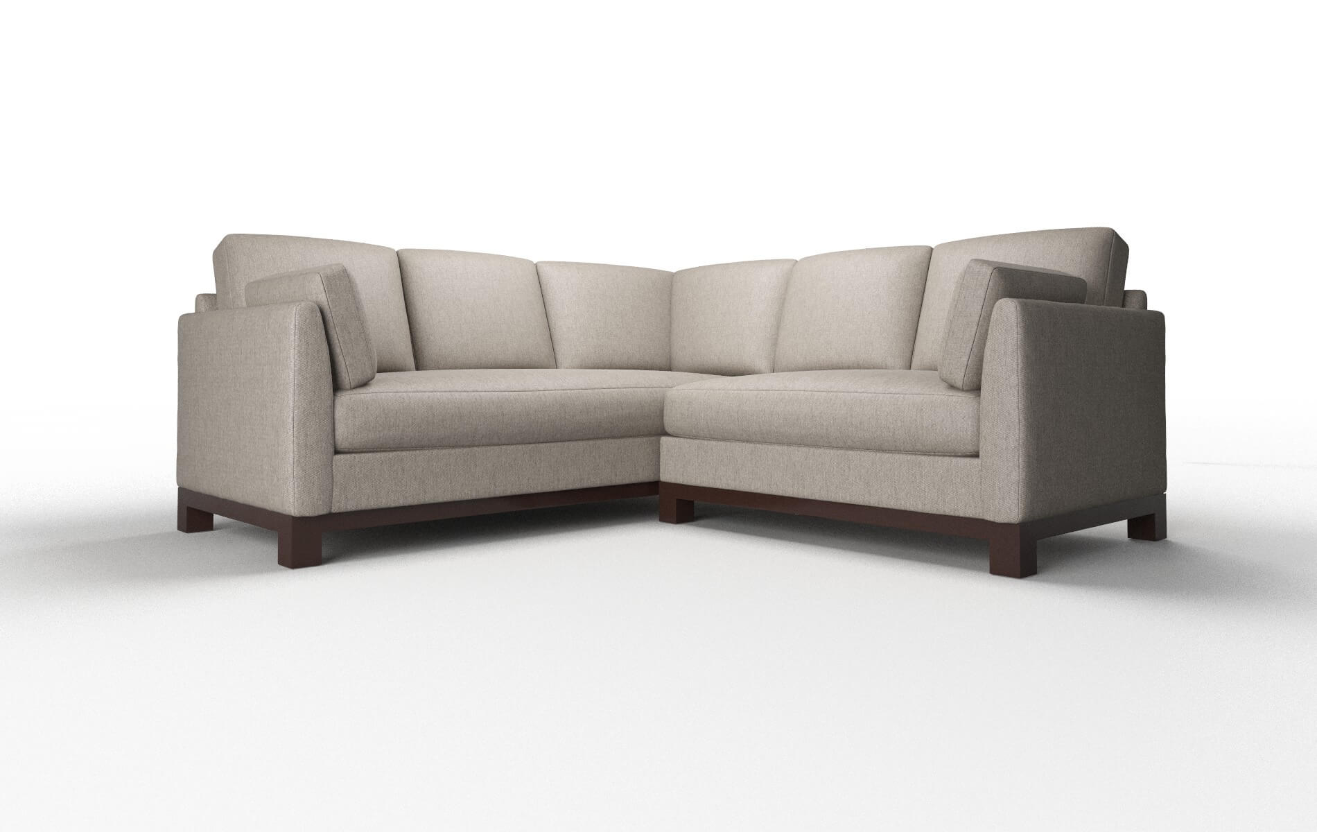 Dover Cosmo Taupe Sectional espresso legs 1