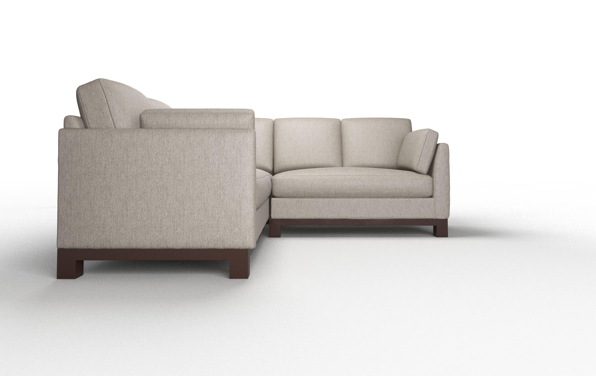 Dover Cosmo Taupe Sectional espresso legs 2