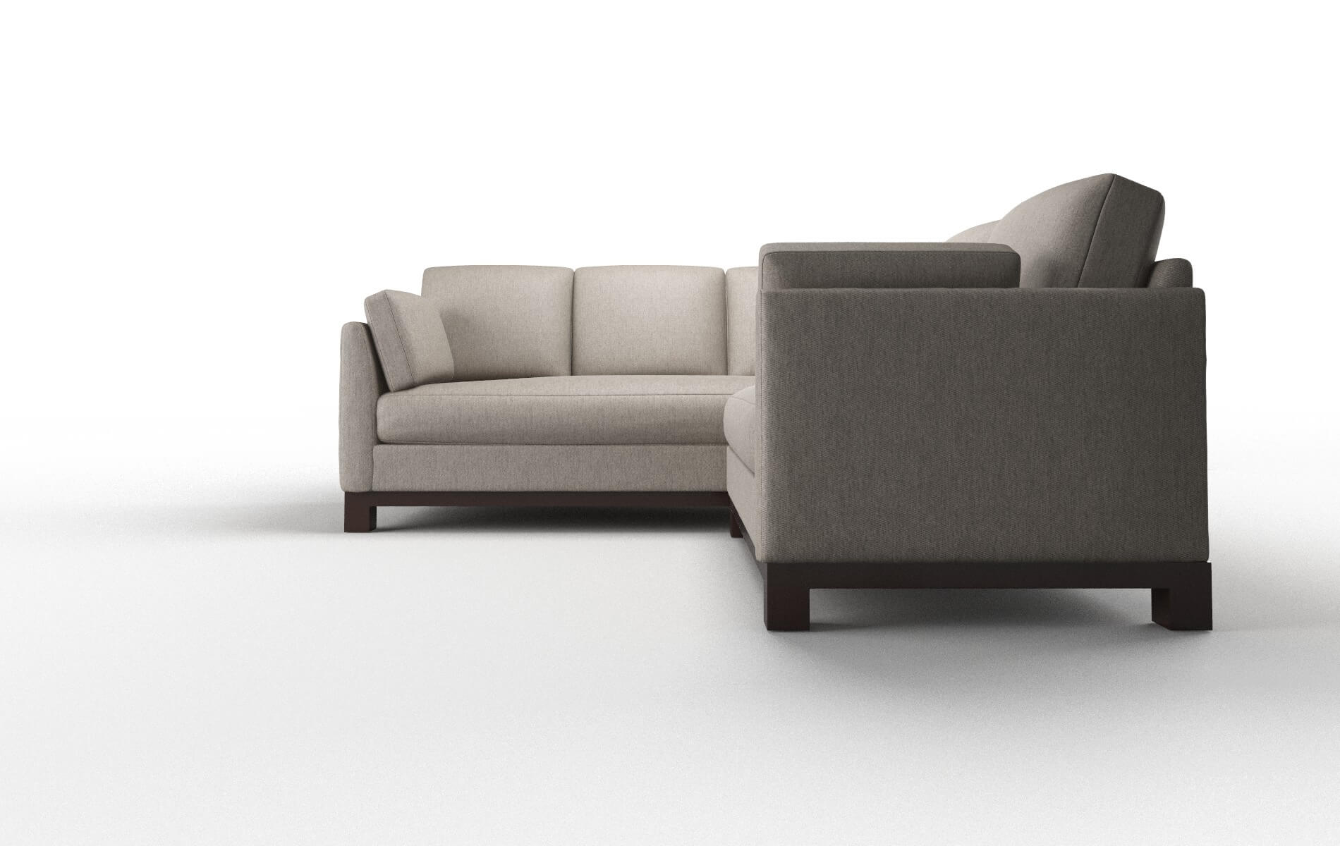 Dover Cosmo Taupe Sectional espresso legs 5