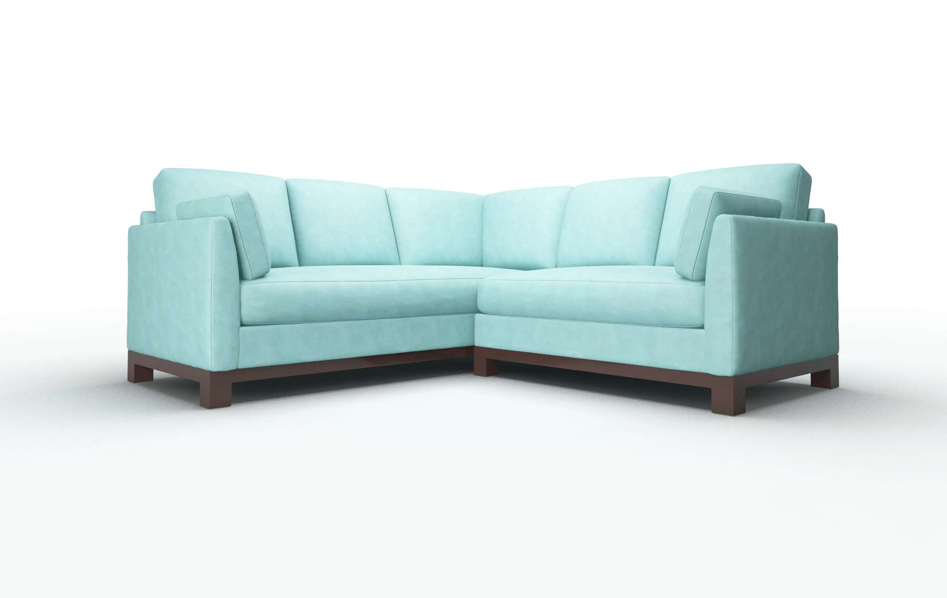 Dover Curious turquoise Sectional Espresso Legs  1