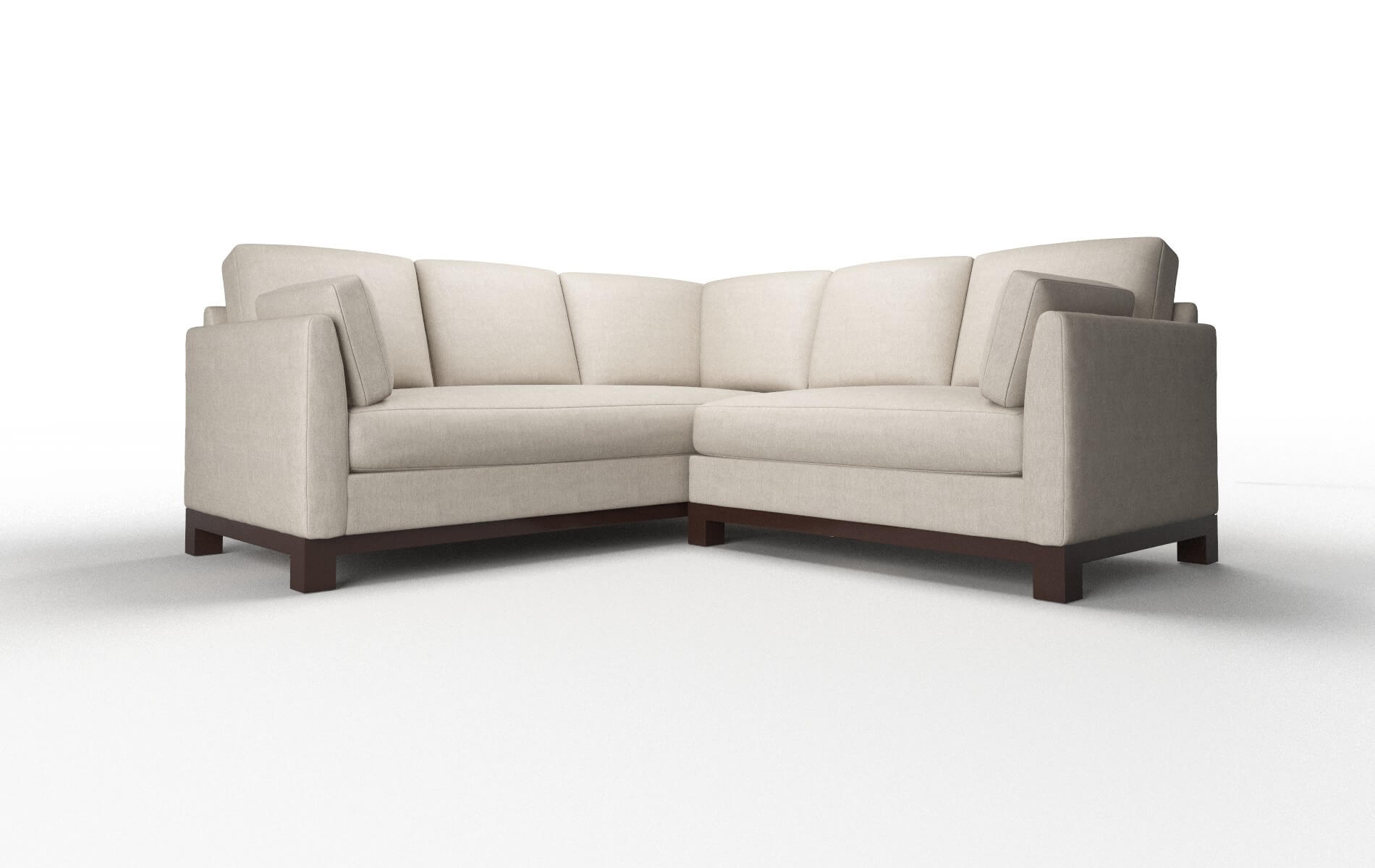 Dover Derby Linen Sectional espresso legs 1