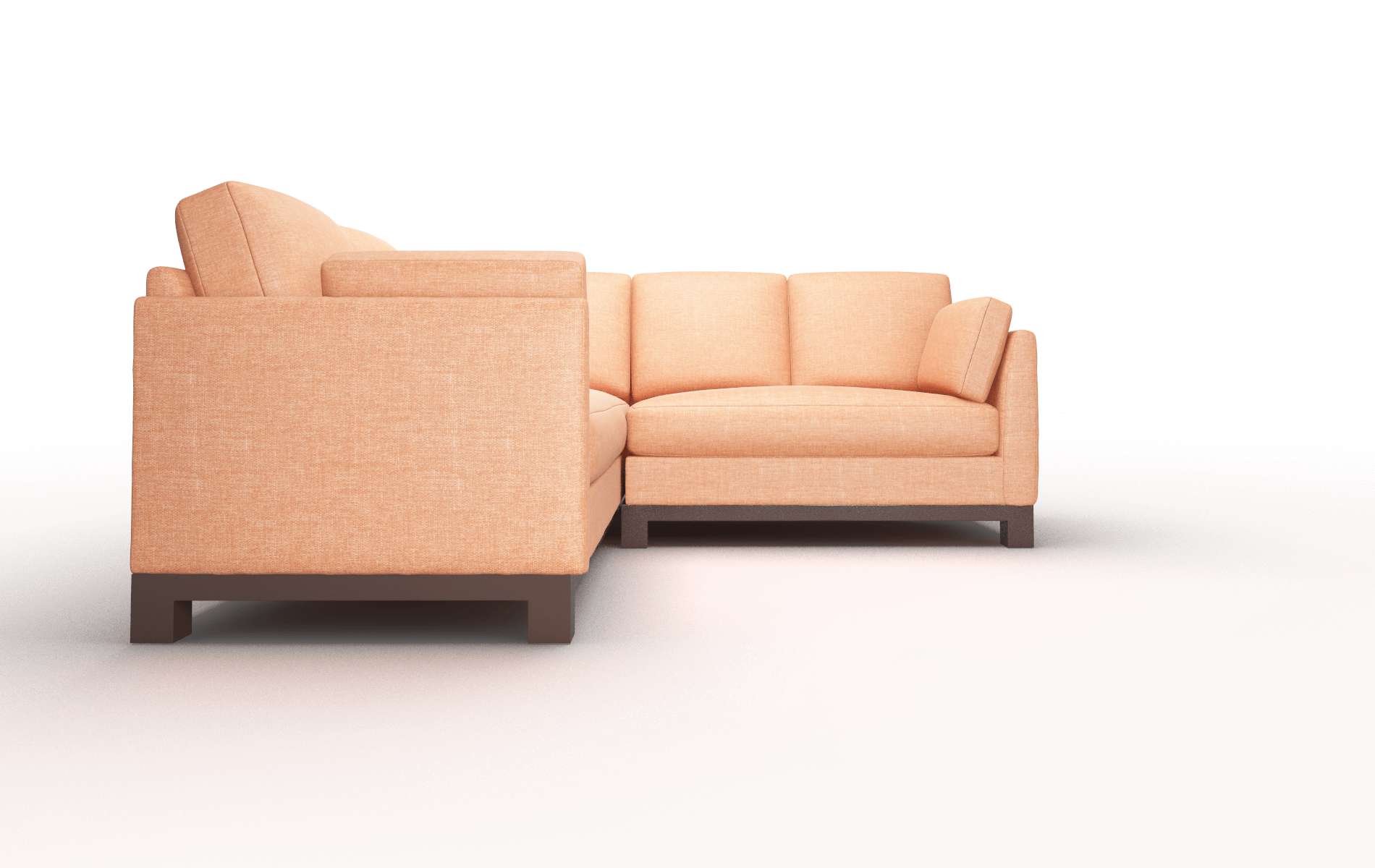 Dover Durham Tangerine Sectional espresso legs 2