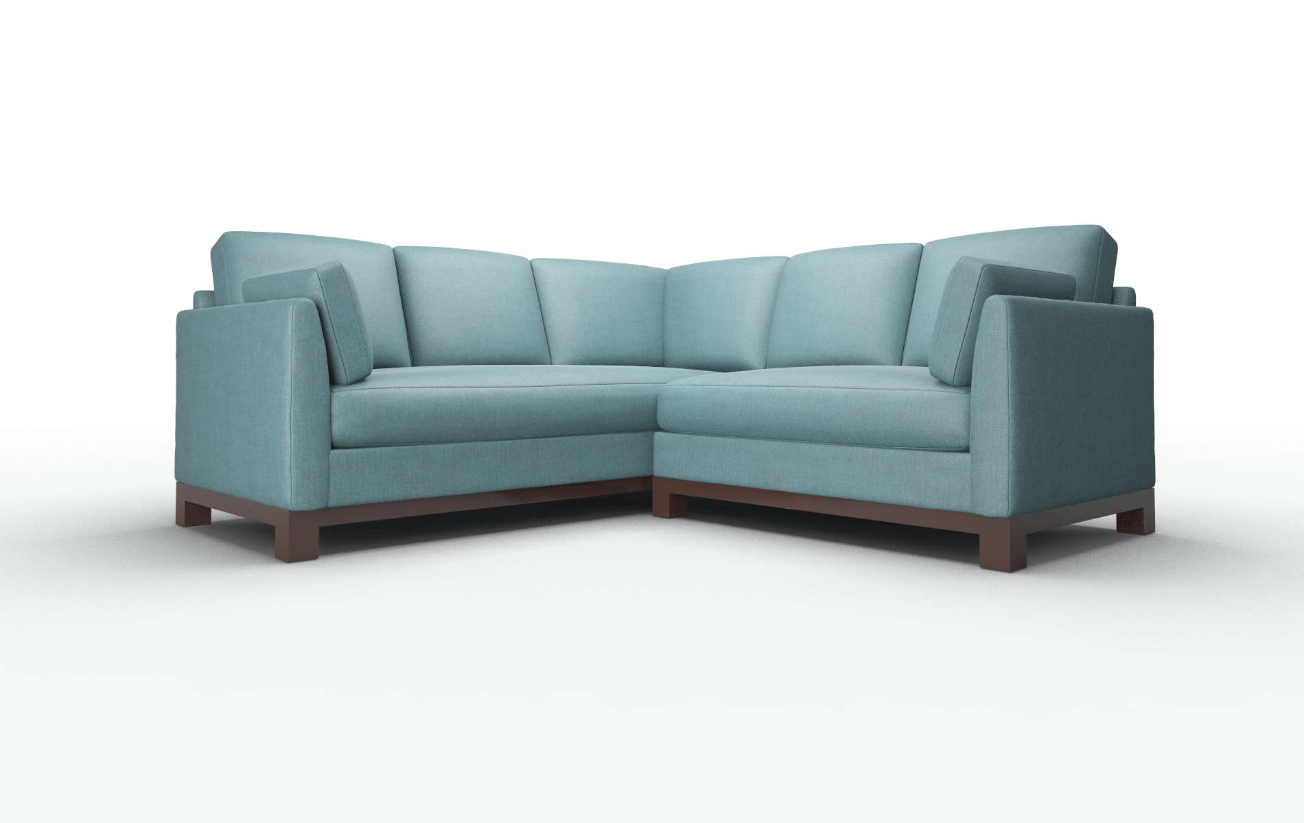 Dover Elliot Teal Sectional espresso legs 1