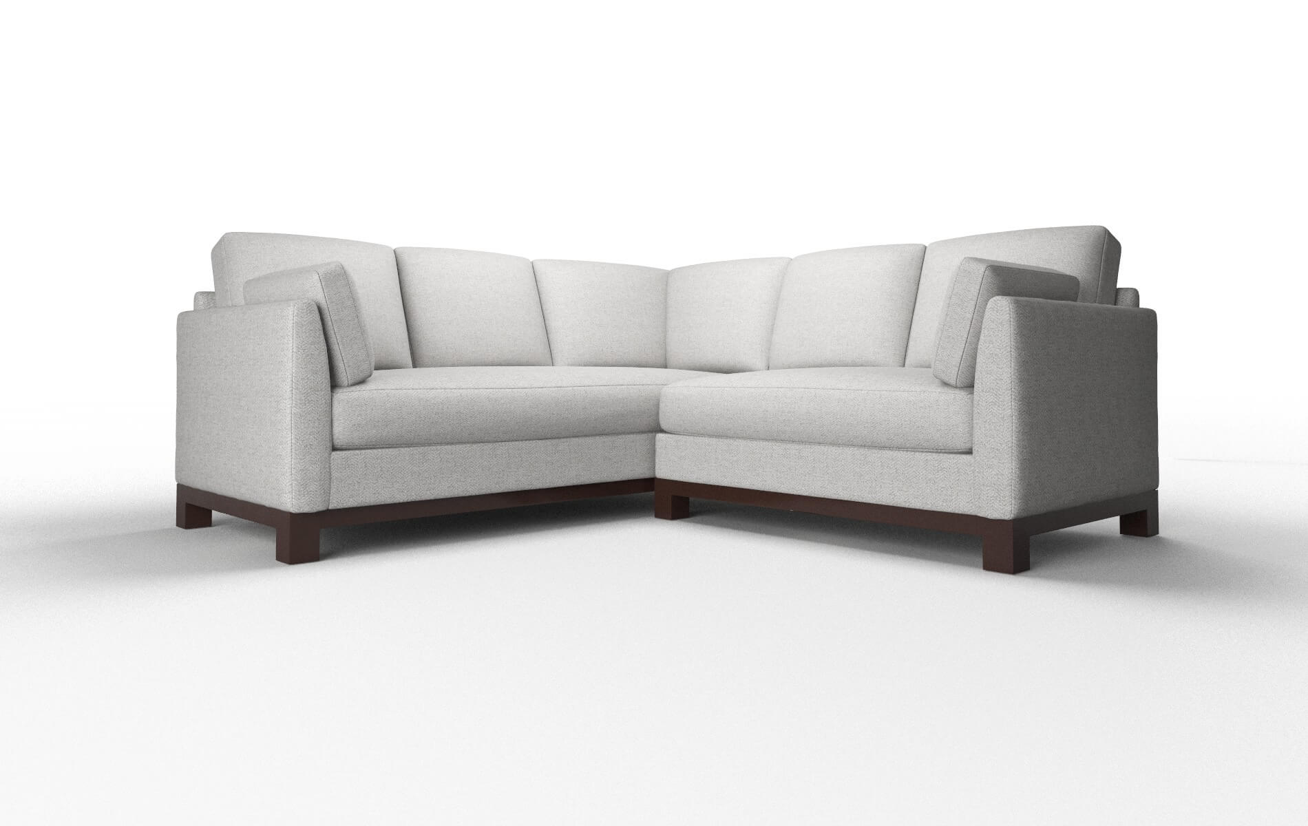 Dover Malibu Dove Sectional espresso legs 1