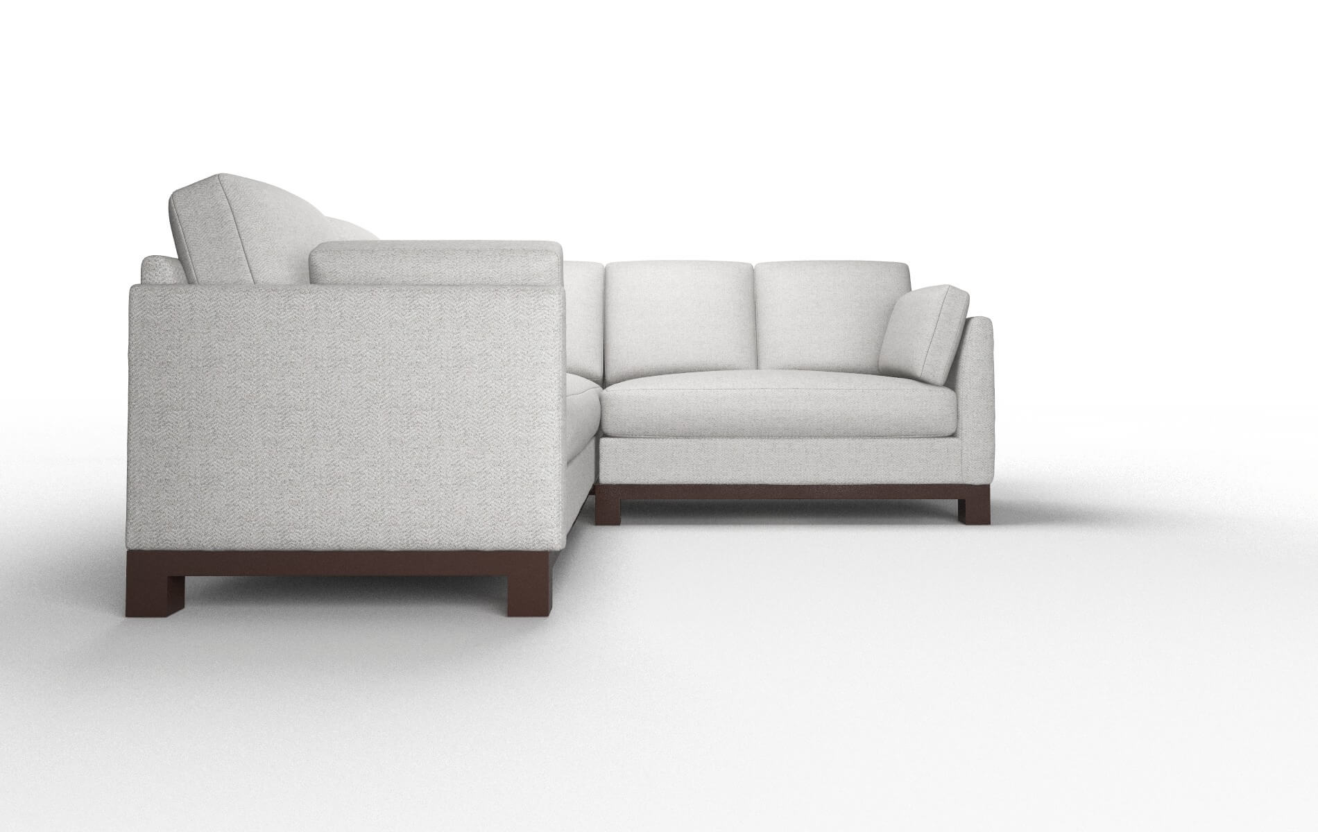 Dover Malibu Dove Sectional espresso legs 2