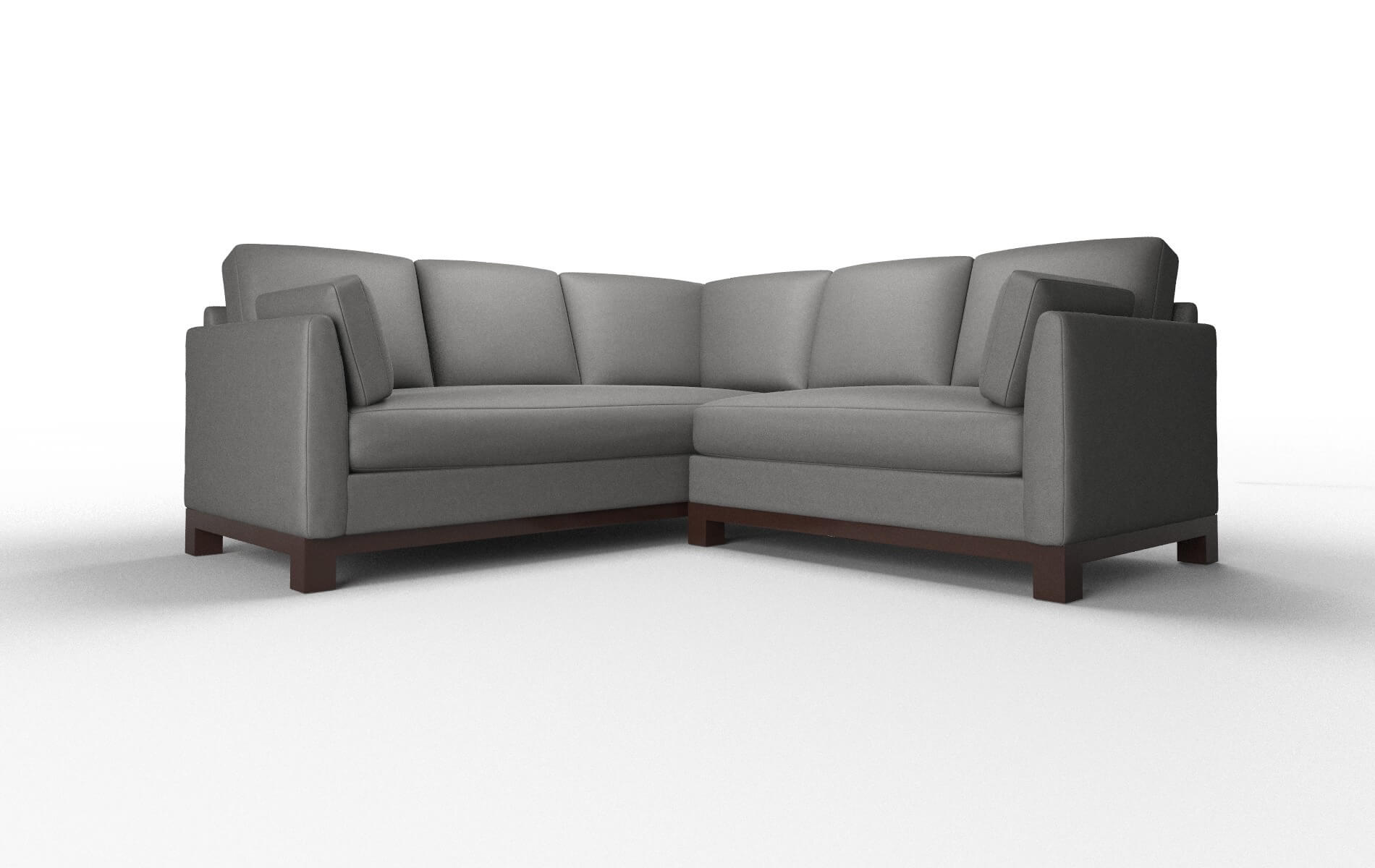 Dover Oakley Charcoal Sectional espresso legs 1