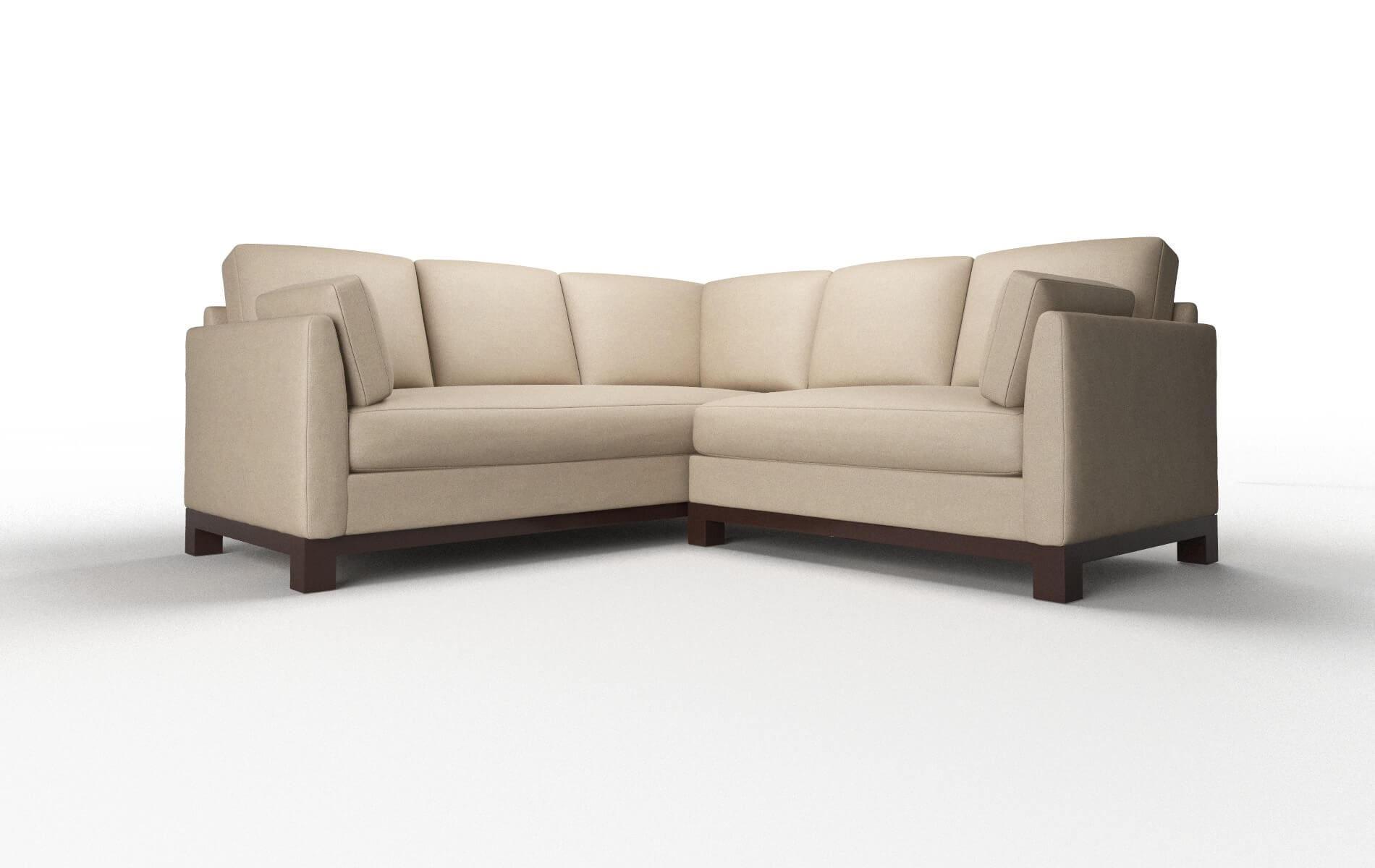 Dover Oakley Taupe Sectional espresso legs 1