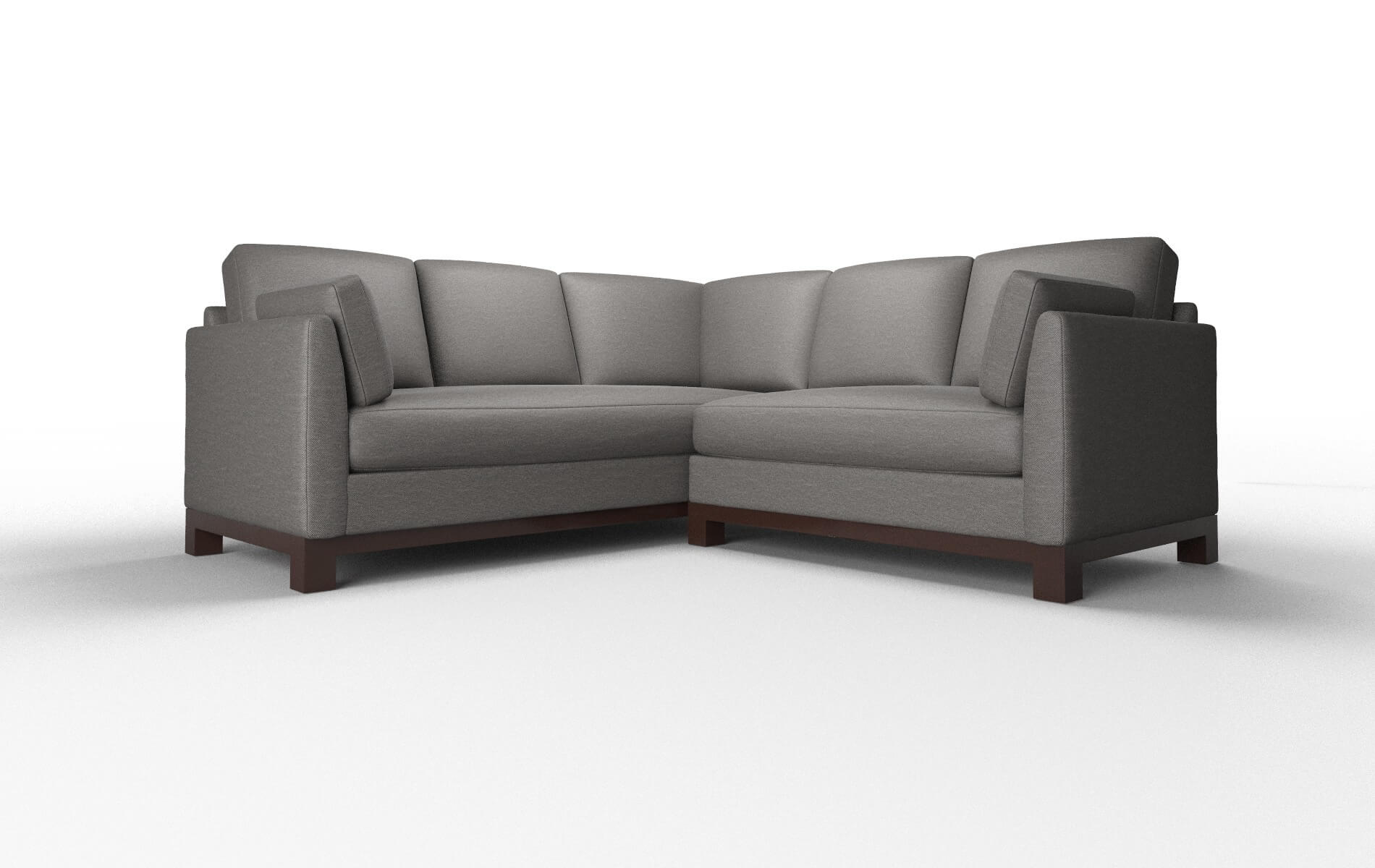 Dover Oscar Grey Sectional espresso legs 1