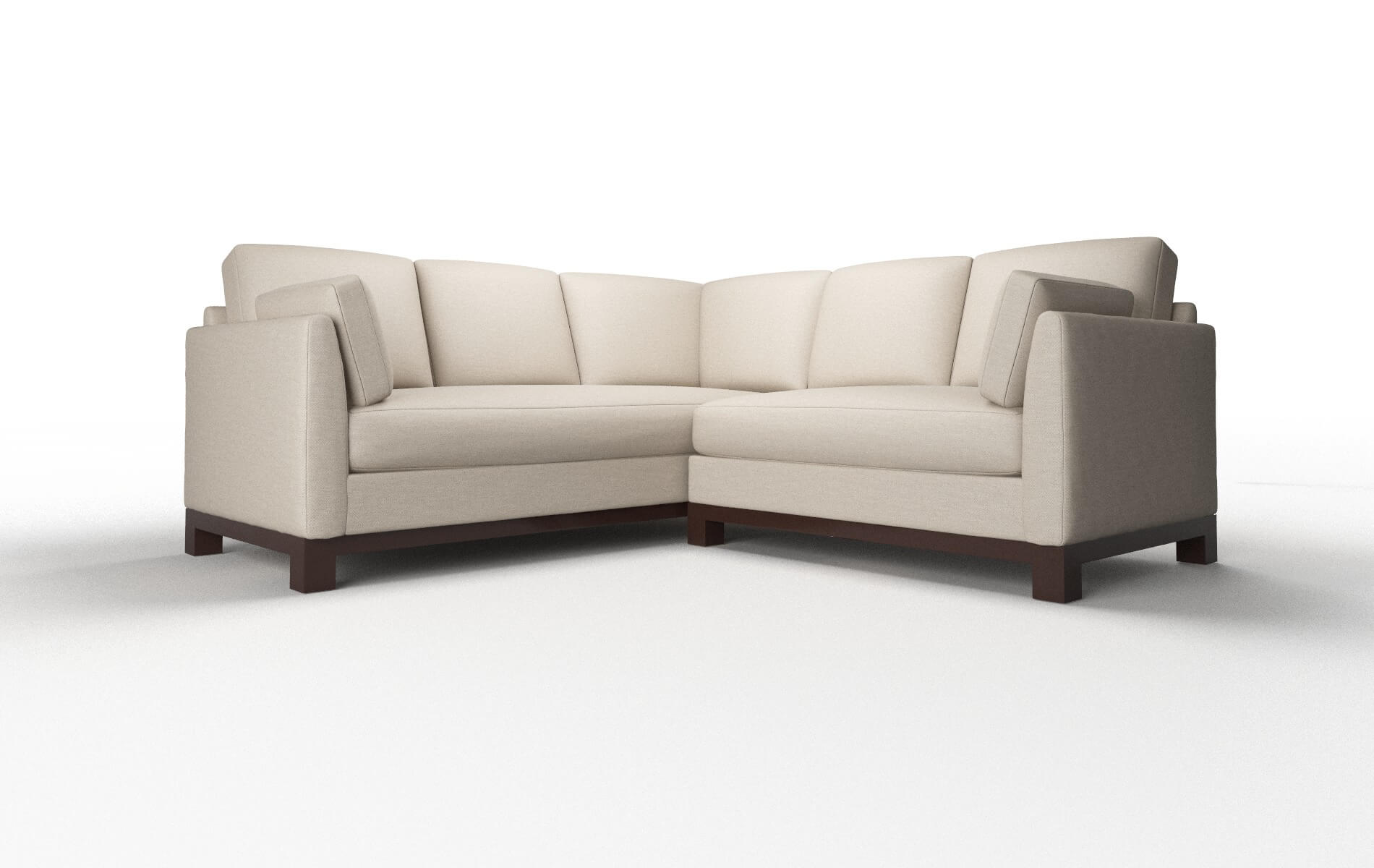 Dover Oscar Linen Sectional espresso legs 1