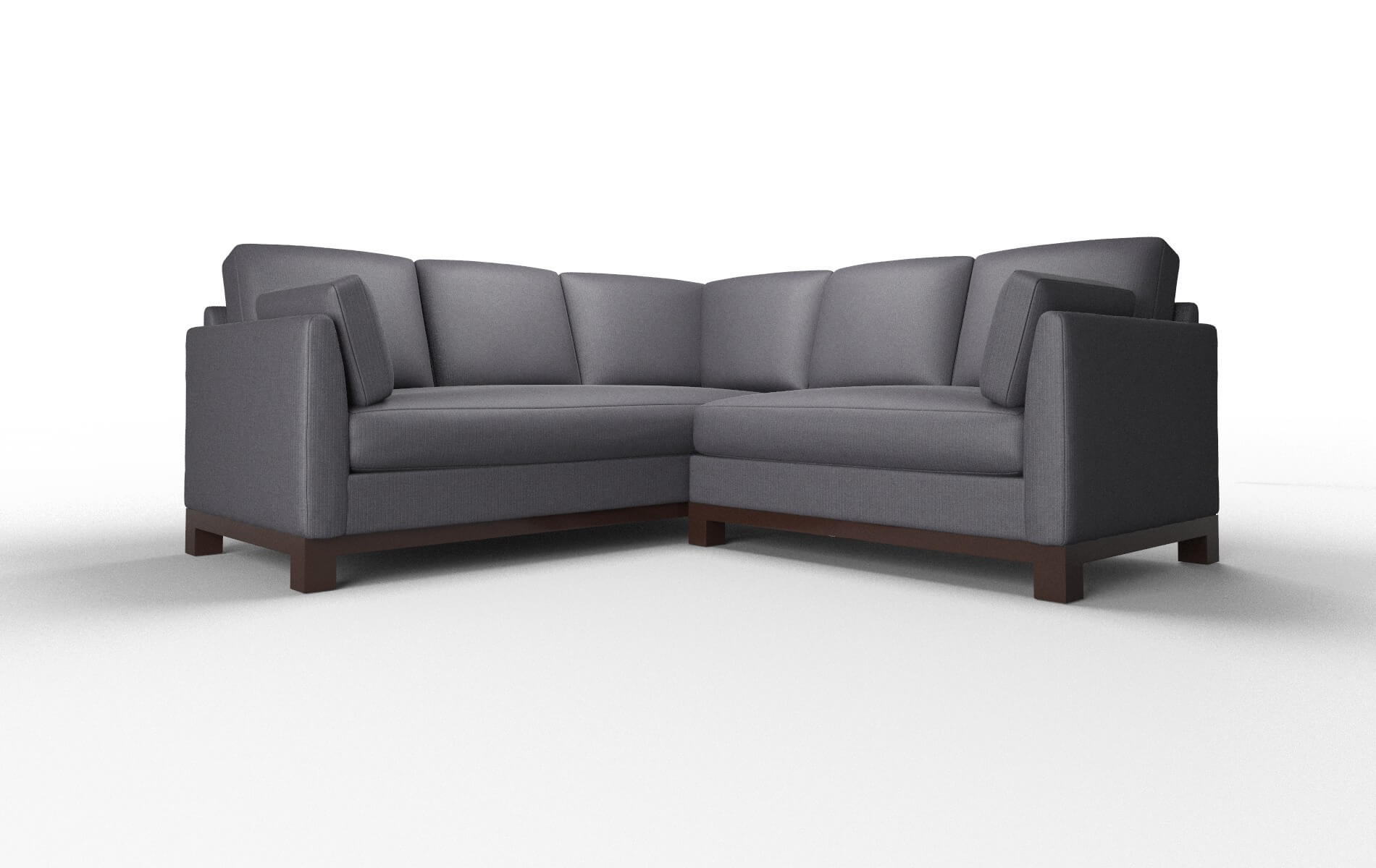 Dover Parker Charcoal Sectional espresso legs 1