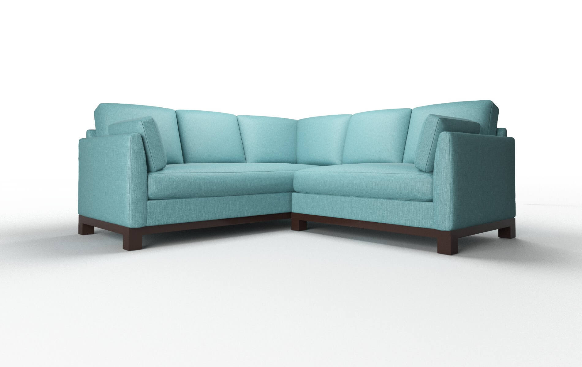 Dover Parker Turquoise Sectional espresso legs