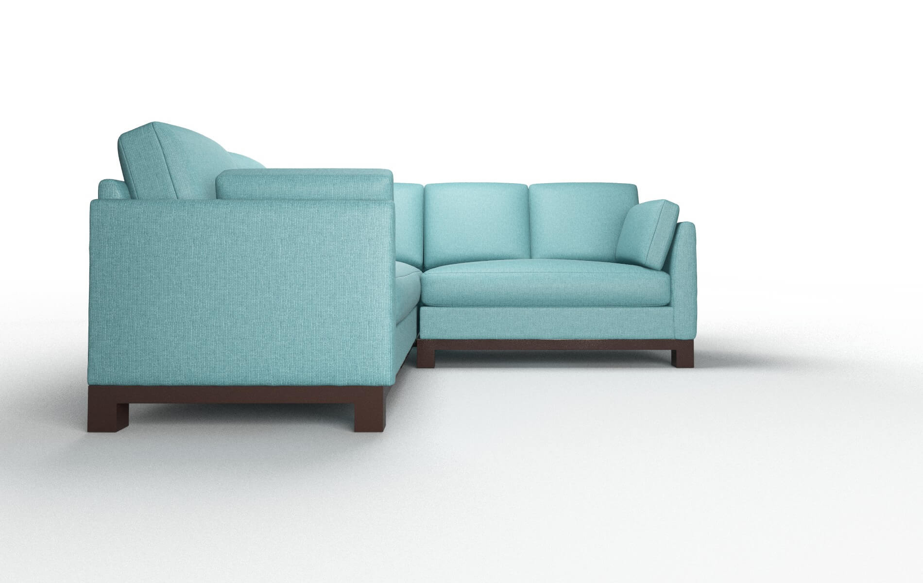 Dover Parker Turquoise Sectional espresso legs 2