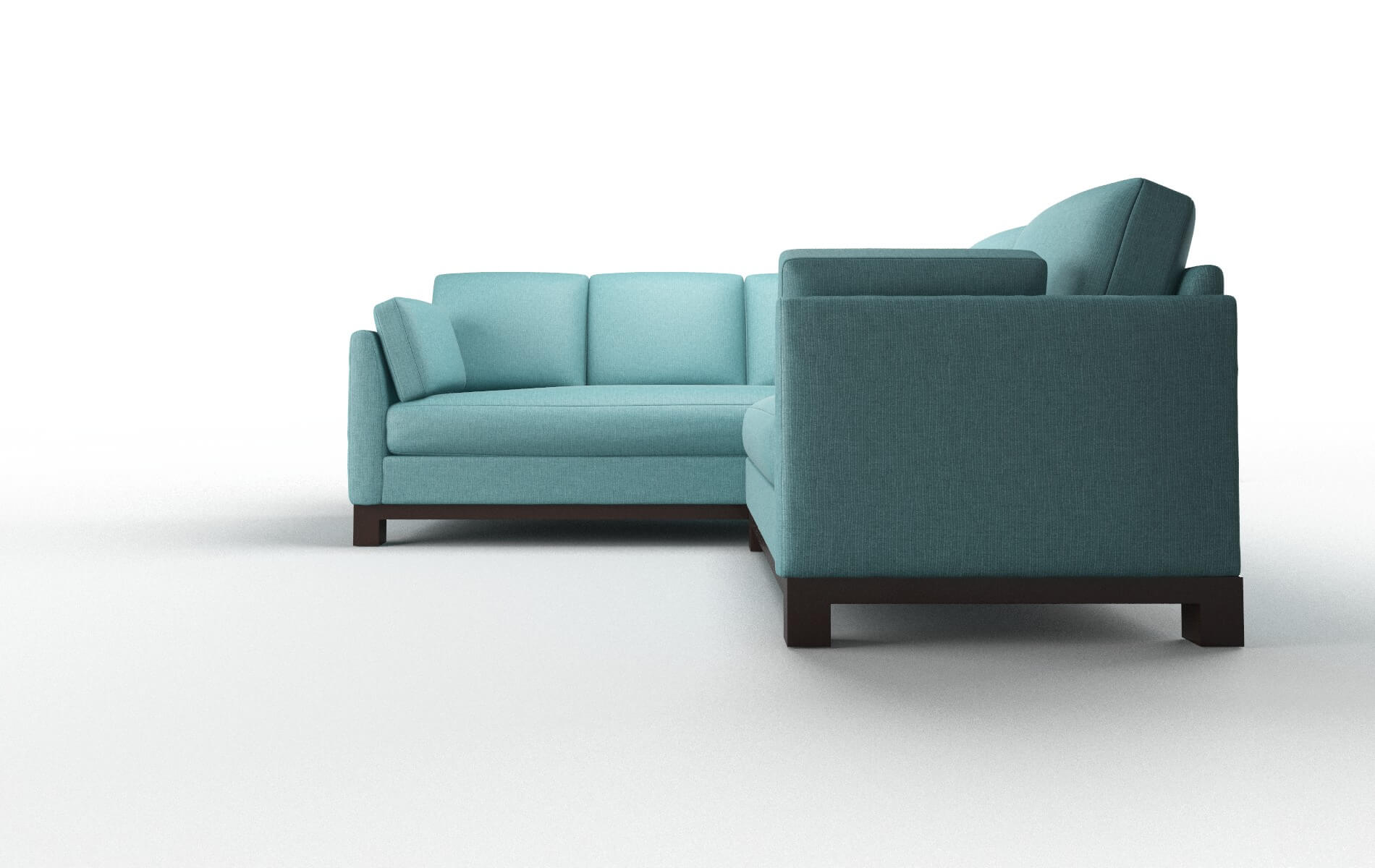 Dover Parker Turquoise Sectional espresso legs 5