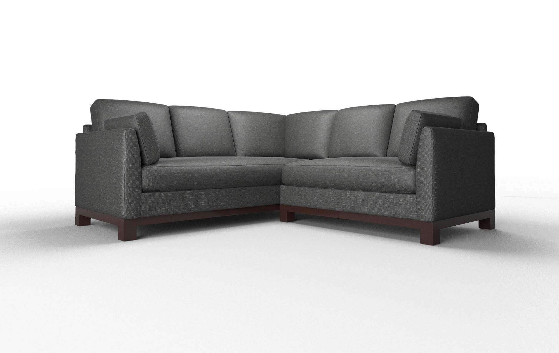 Dover Phoenix Charcoal Sectional espresso legs 1