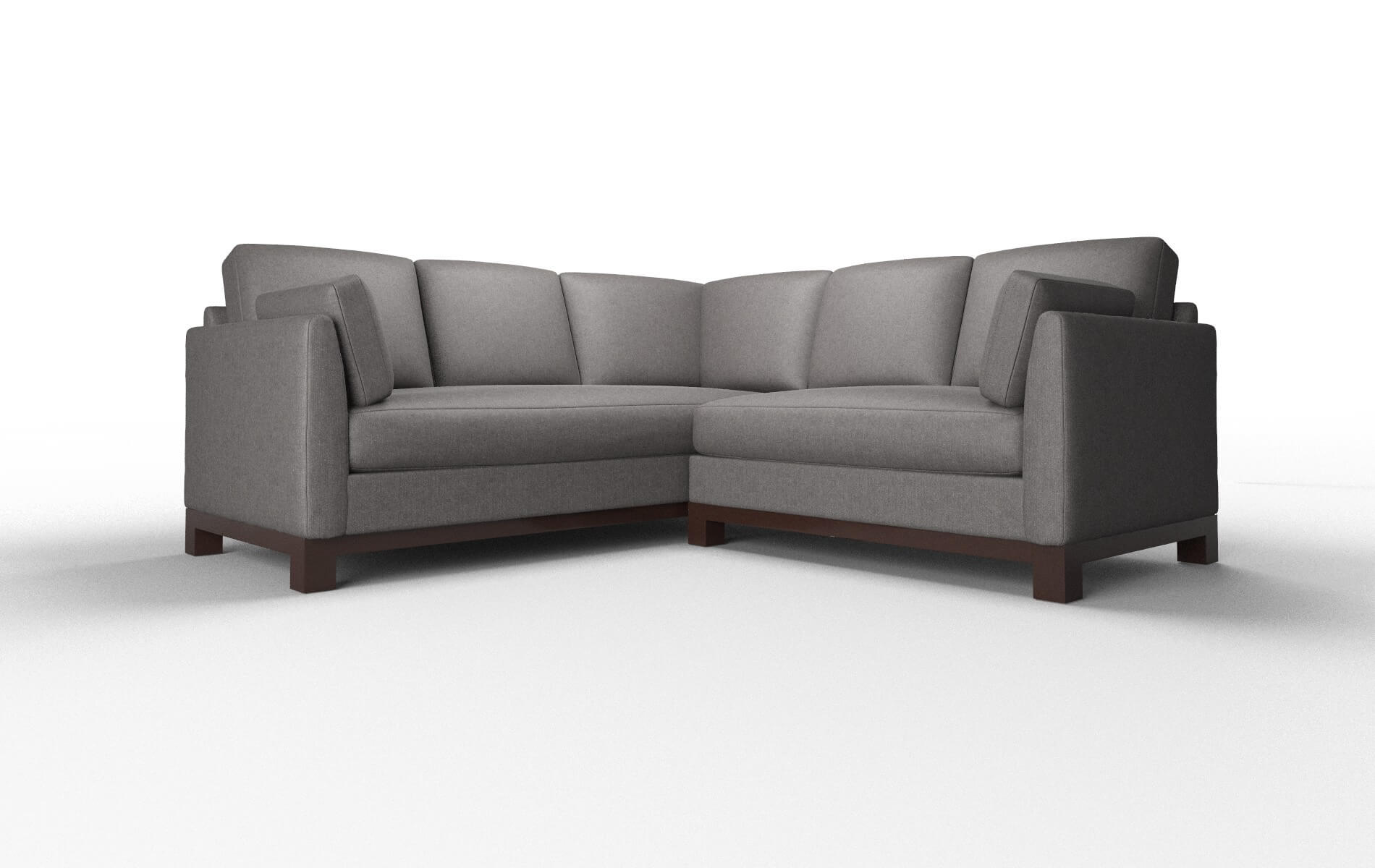 Dover Sasha Grey Sectional espresso legs 1