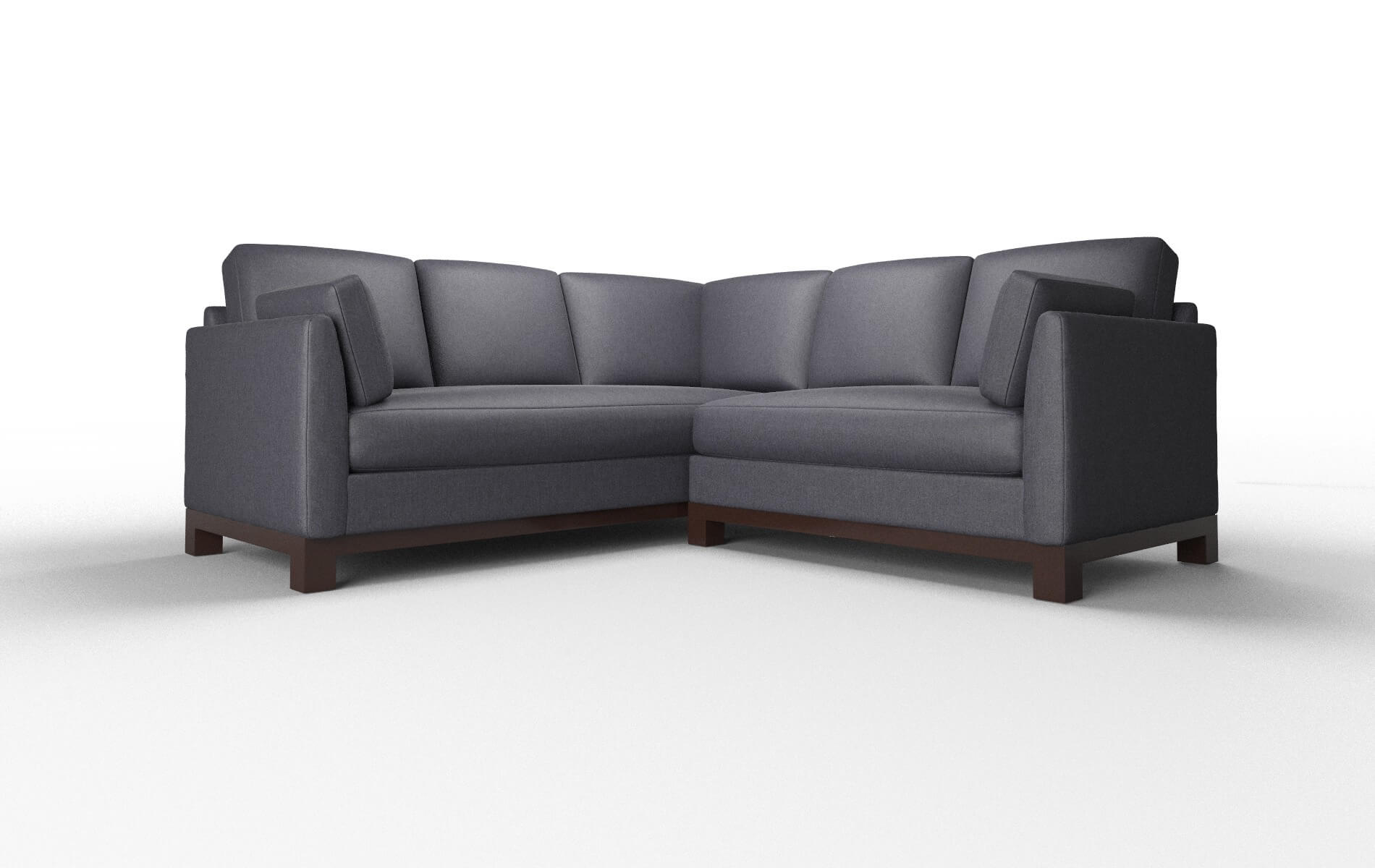 Dover Sasha Navy Sectional espresso legs 1
